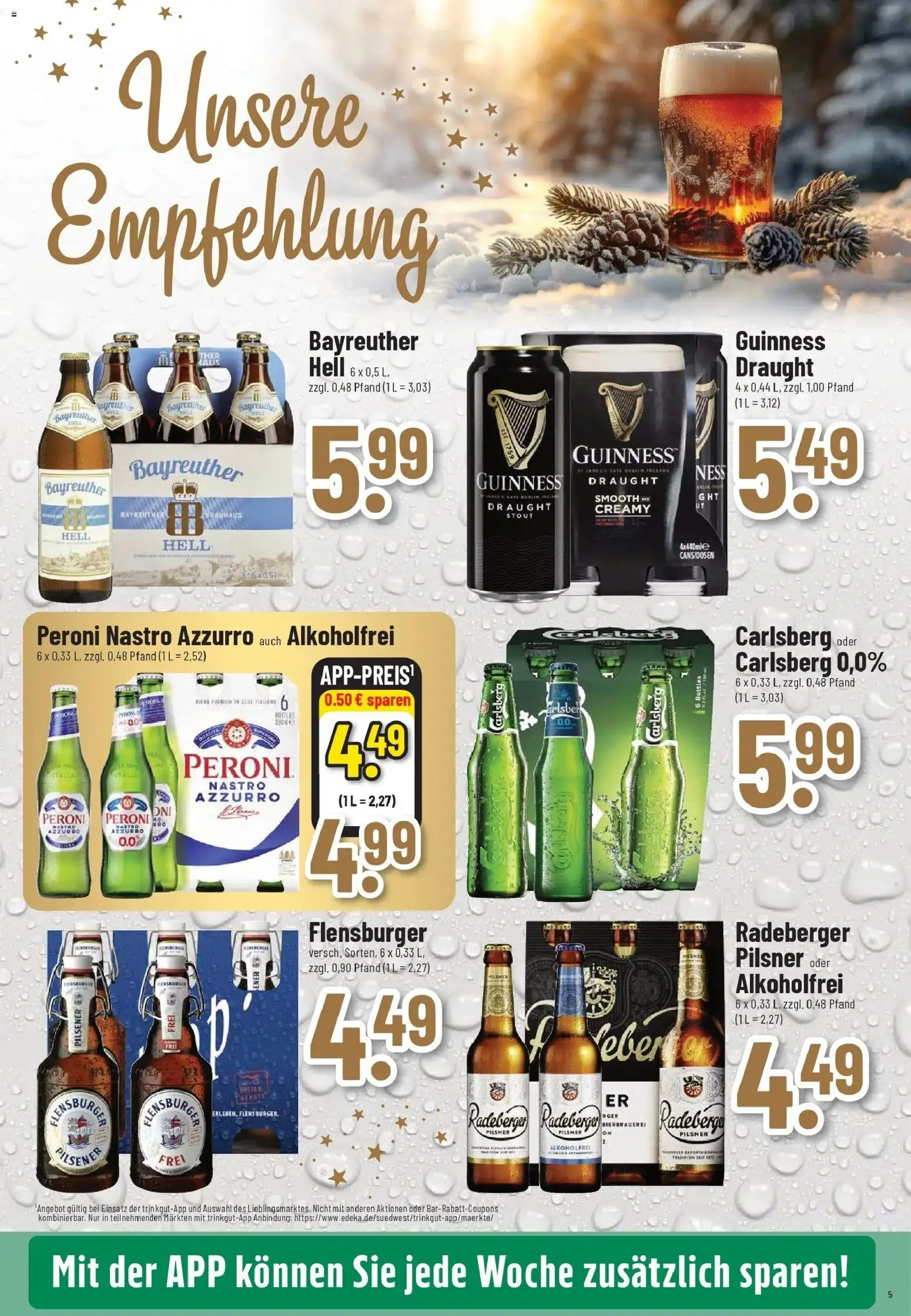Trinkgut - trinkgut: Wochenangebote – gültig ab 01.12.2025 | Seite: 5 | Produkte: Carlsberg, Flensburger
