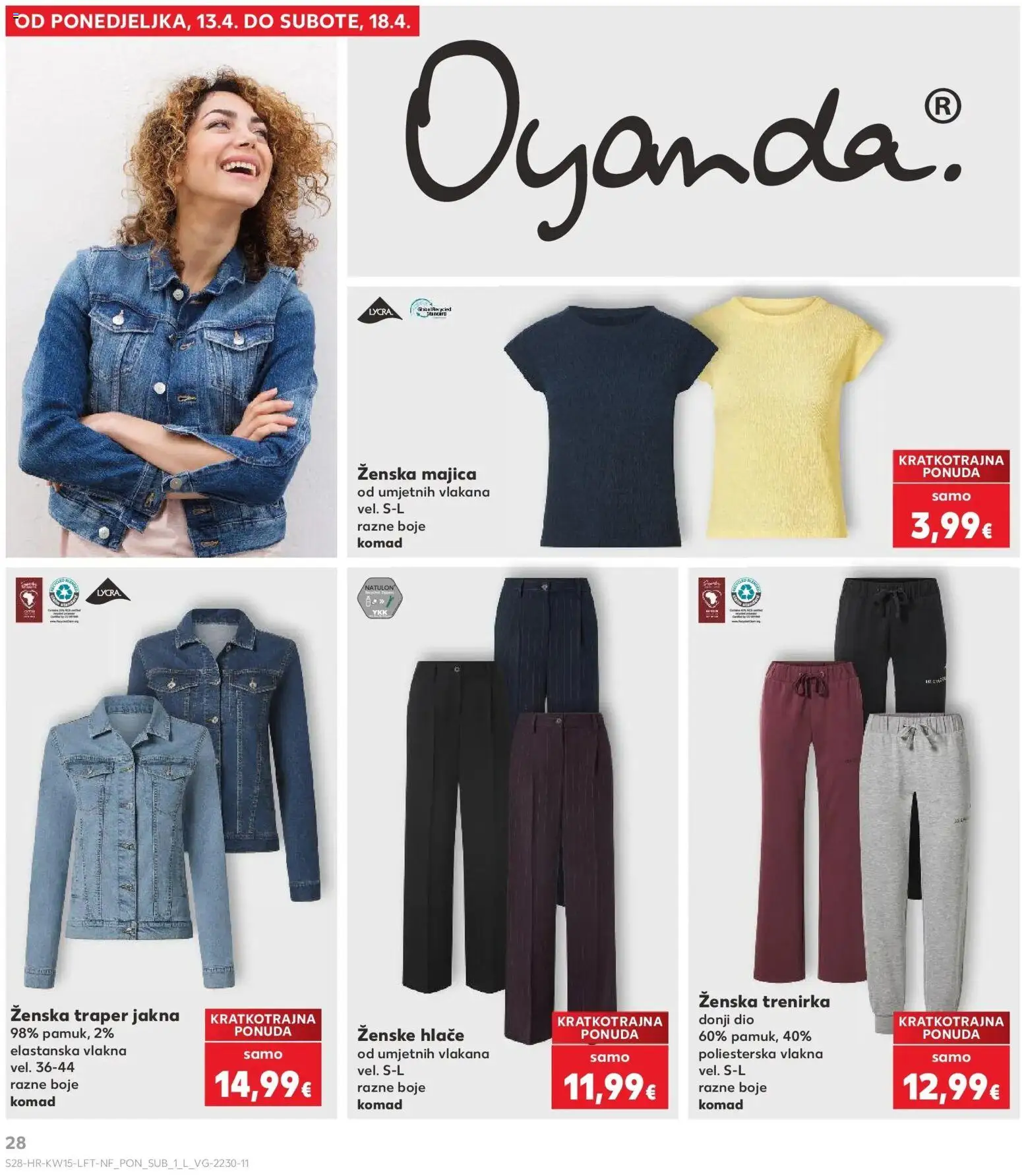 Kaufland katalog | vrijedi od 08.04.2026 | Stranica: 28 | Proizvodi: Majica, Jakna, Hlače, Trenirka