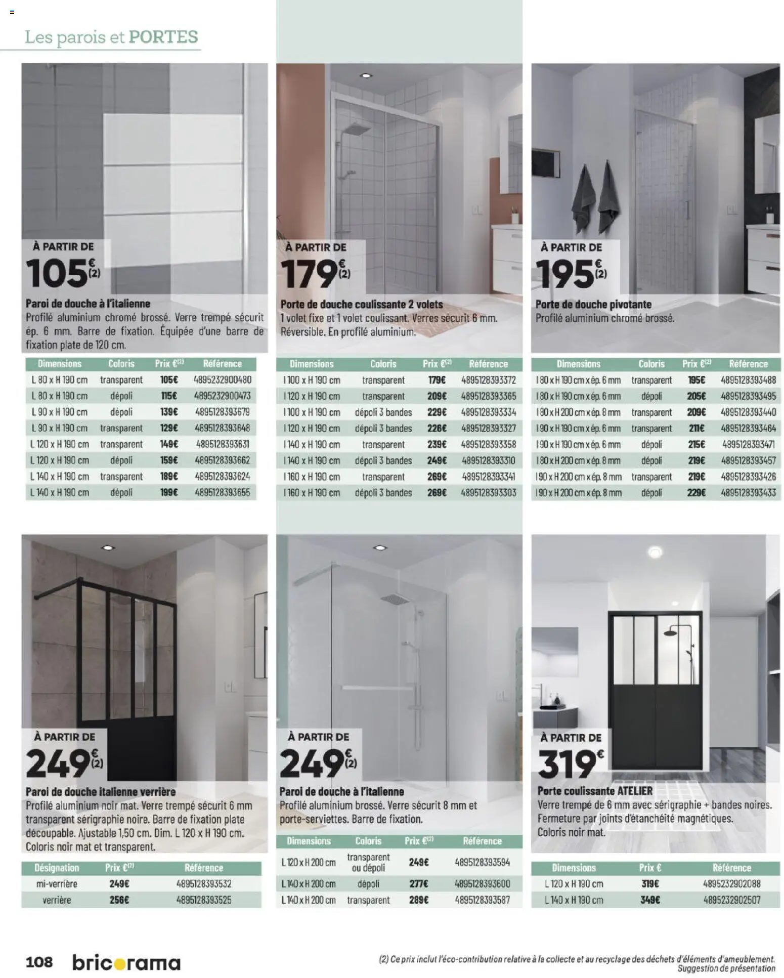 {H1} | Page: 108 | Produits: Verrière, Porte, Portes, Douche