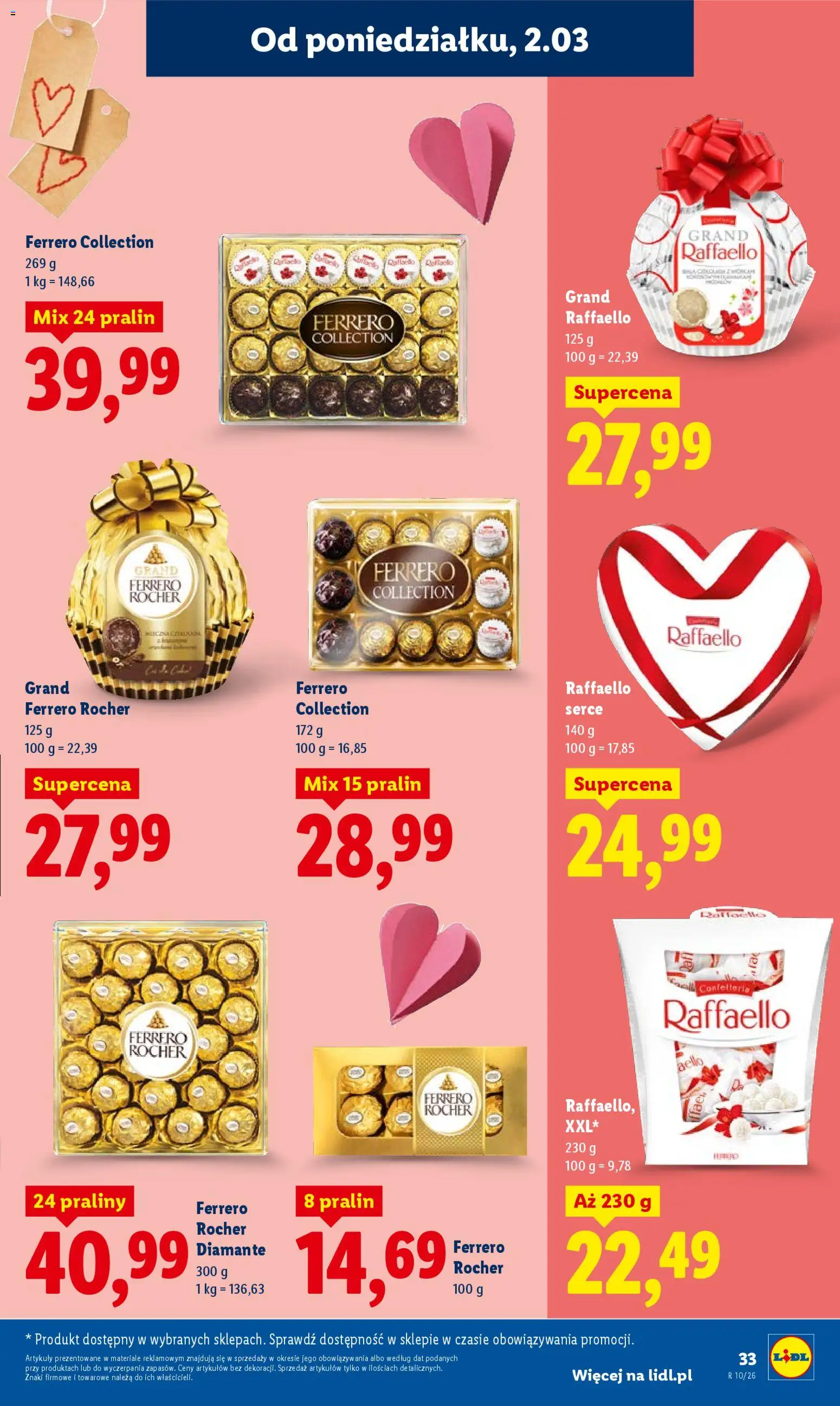 Lidl gazetka od 02.03.2026 | Strona: 33 | Produkty: Praliny, Ferrero rocher