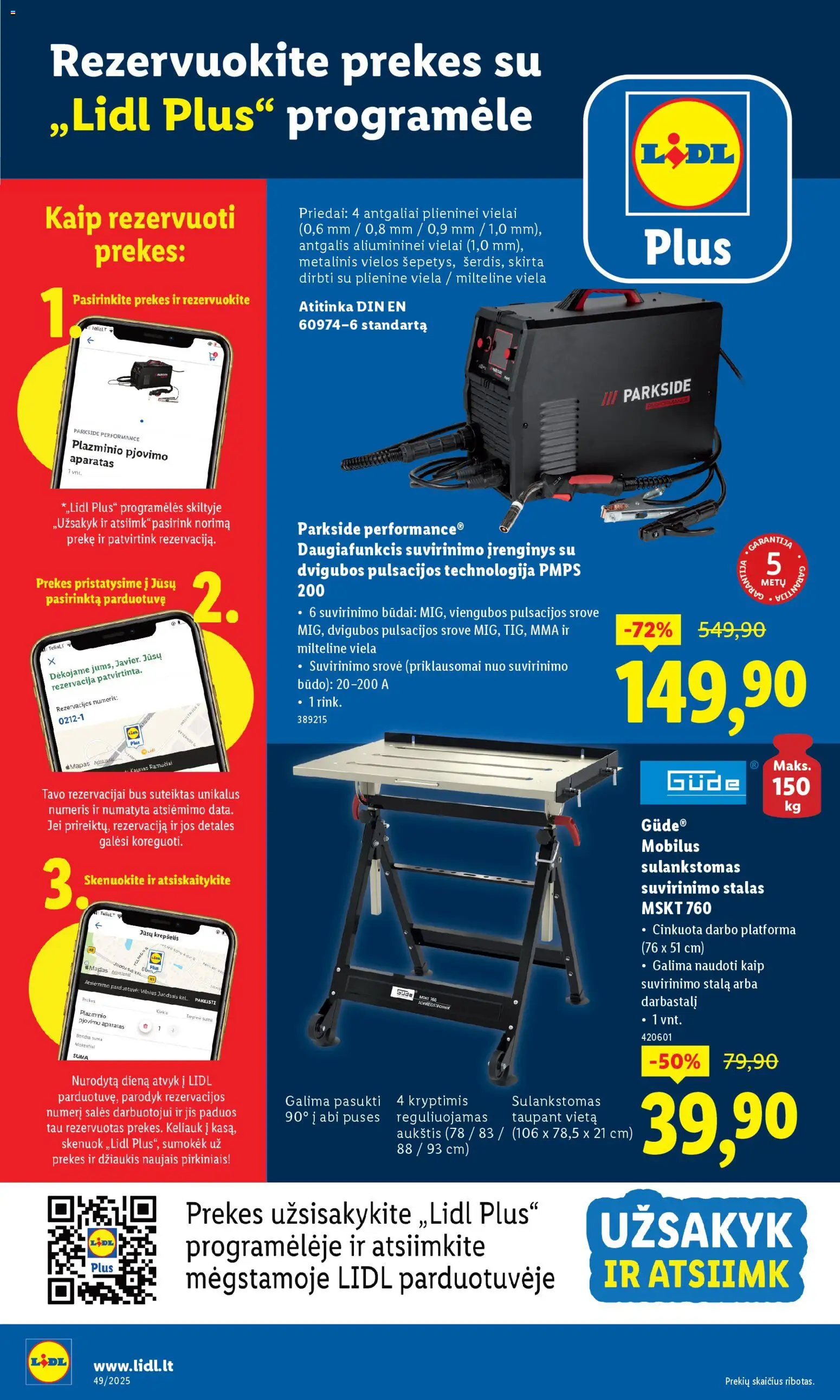 LIDL akcijos nuo 01.12.2025 | Puslapis: 2 | Prekių: Stalas, Krepšelis