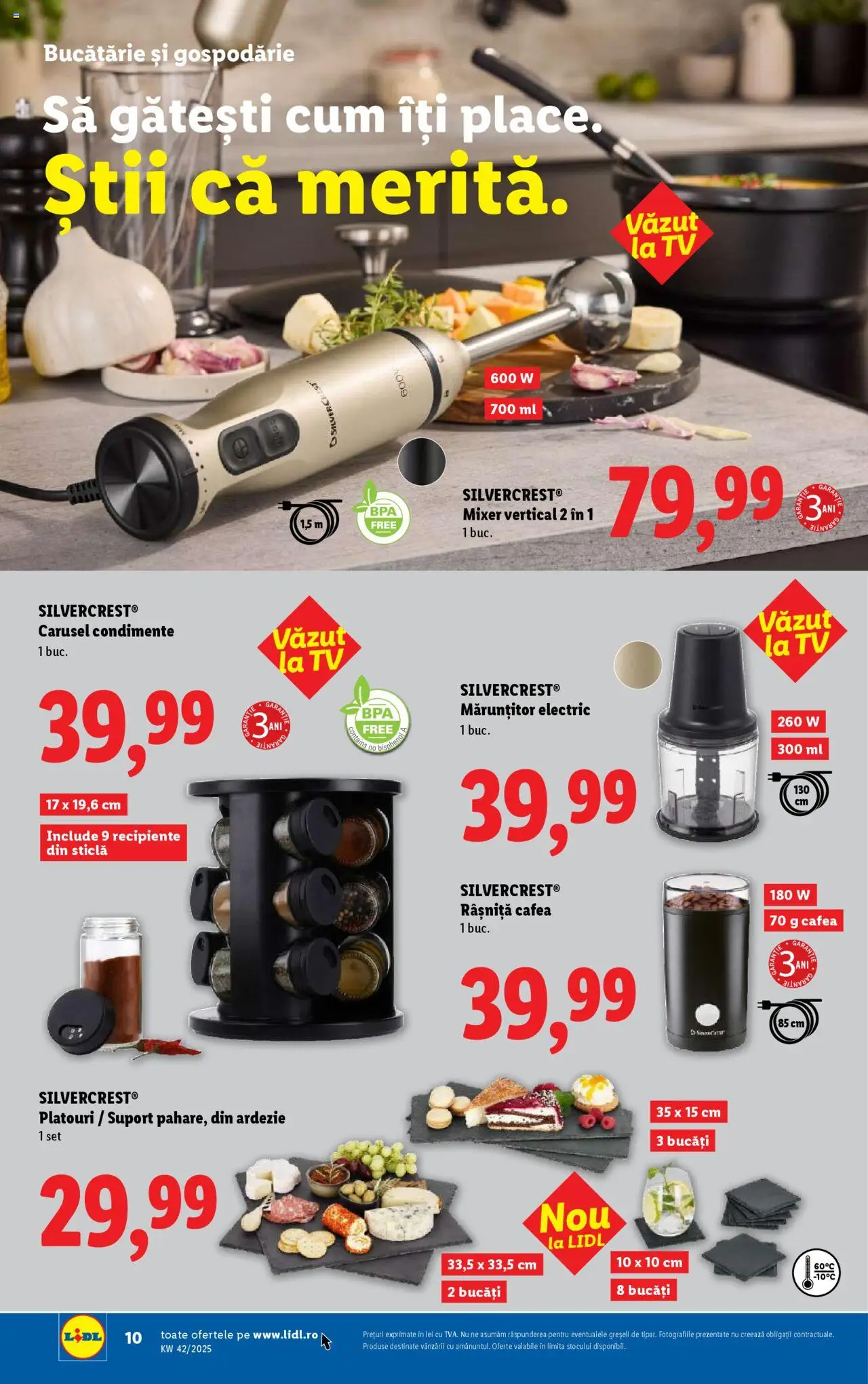 Noul catalog Lidl – valabil de la 13.10.2025 | Pagină: 10 | Produse: Blender, Bucătărie, Cafea, Condimente