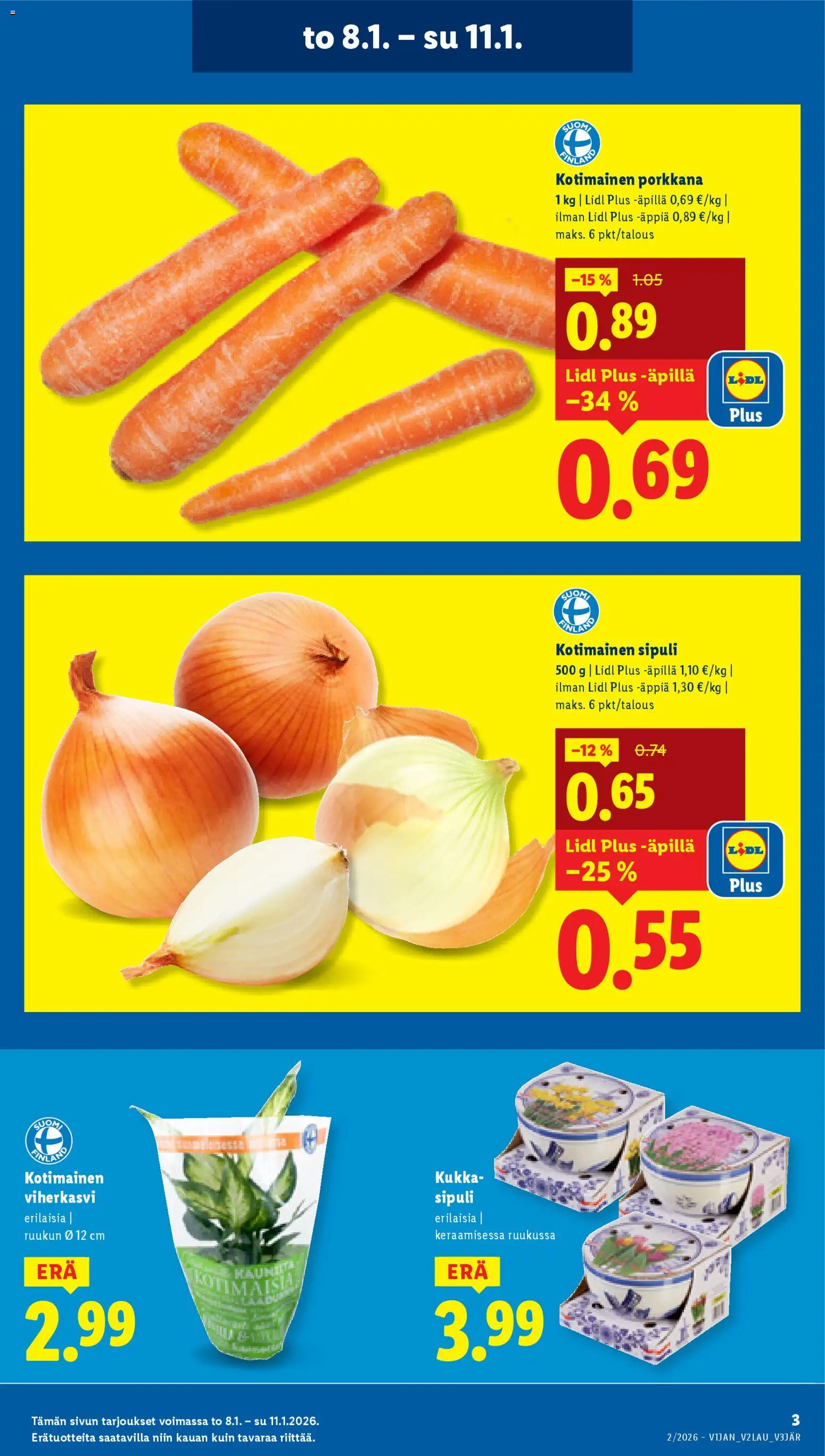 Lidl tarjoukset - Rovaniemi – voimassa 08.01.2026 alkaen | Sivu: 3 | Tuotteet: Porkkana