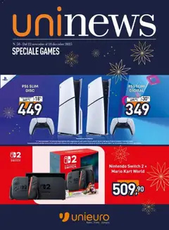 Anteprima del volantino Unieuro Games catalogo valido a partire dal 22.11.2025
