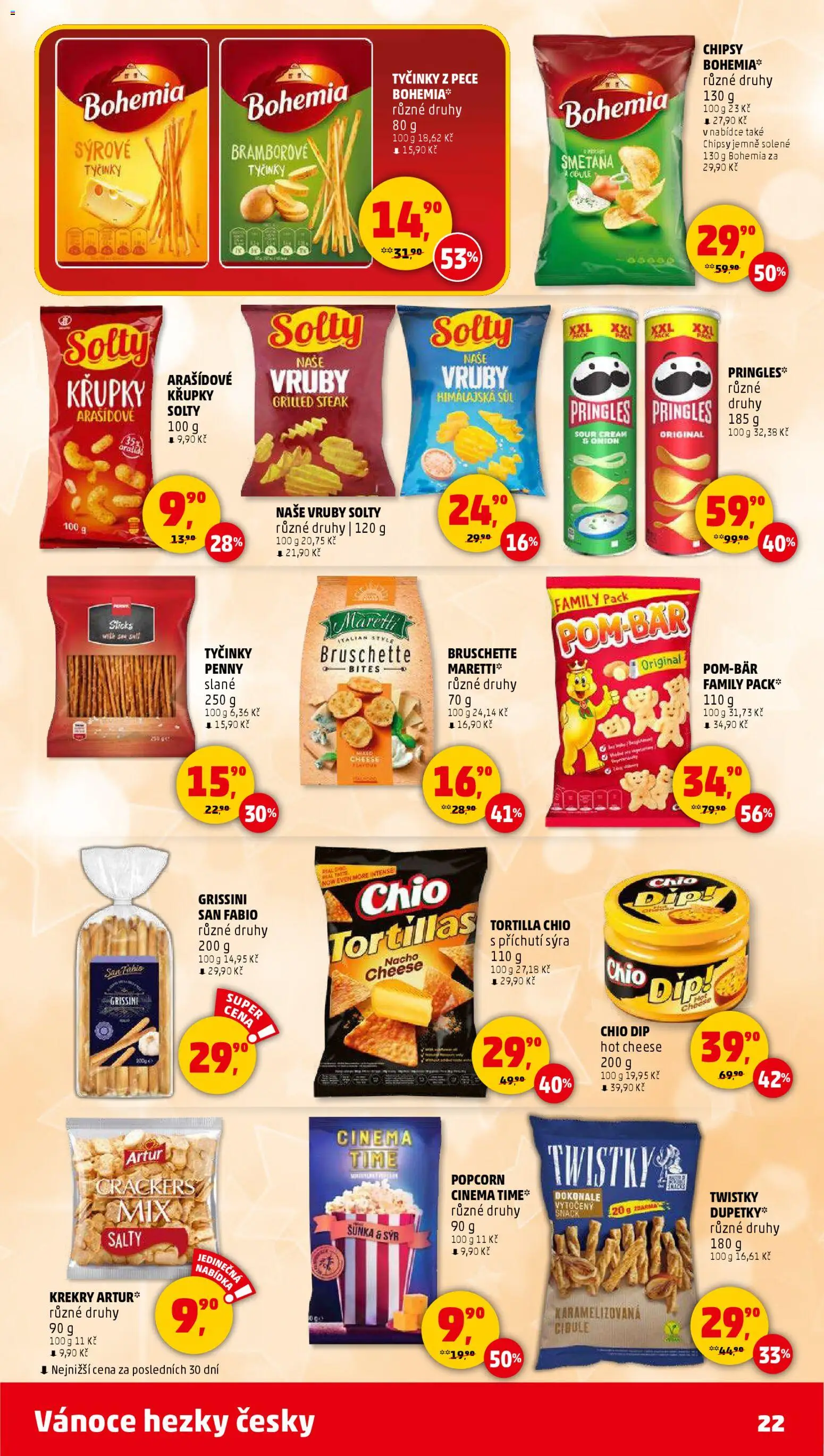 Penny Market leták - Čtvrtečník od 11.12.2025 | Strana: 22 | Produkty: Sýr, Steak, Krekry, Chipsy
