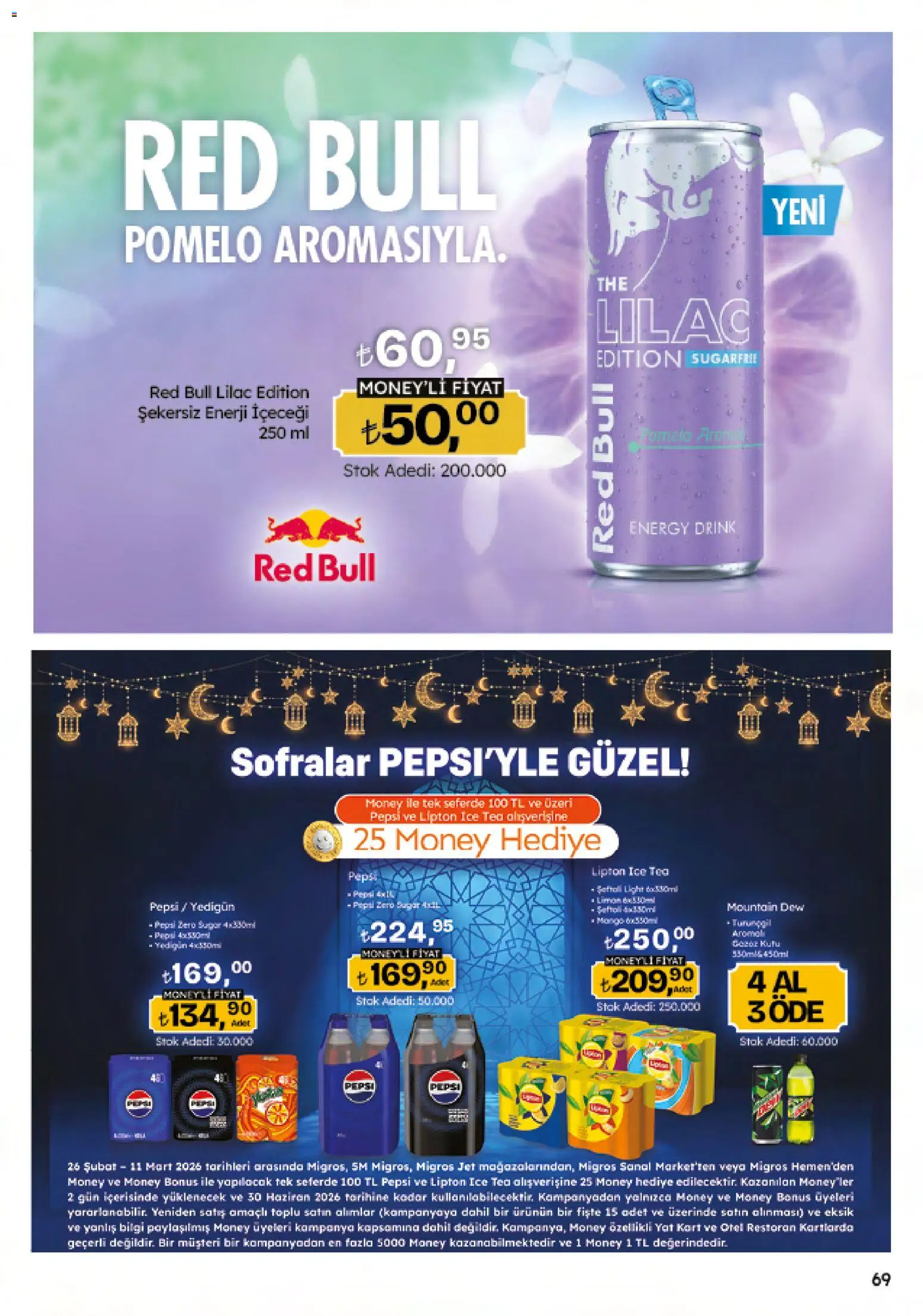 Migros Katalog - Migroskop - 26.02.2026 tarihinden itibaren geçerlidir | Sayfa: 69 | Ürünler: Pomelo, Enerji içeceği, Ice tea
