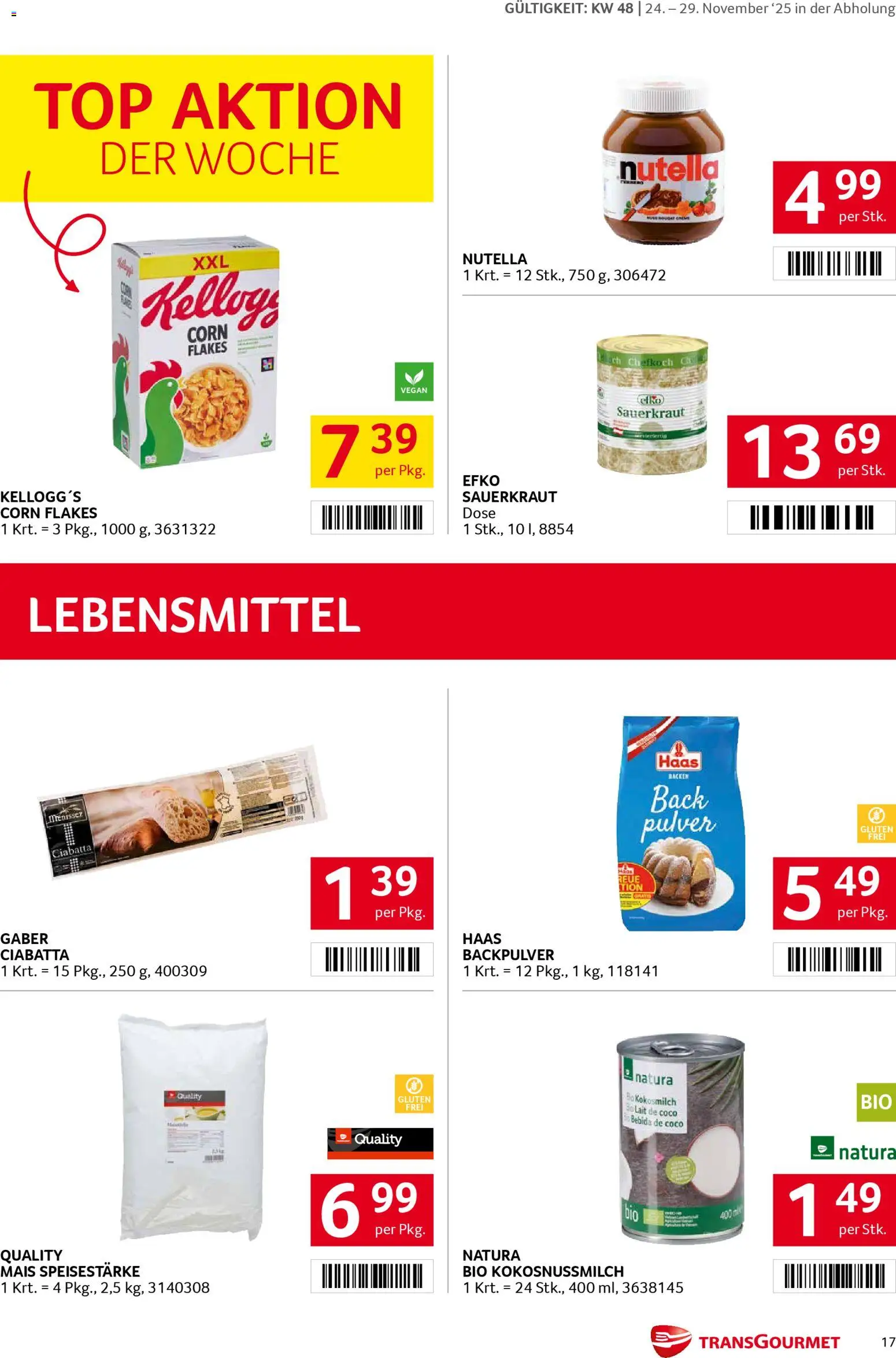 Transgourmet Flugblatt gültig ab 24.11.2025 | Seite: 17 | Produkte: Libacomb