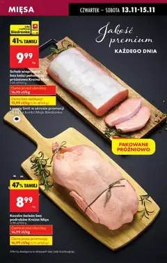 Pogląd oferty "Schab wieprzowy bez kości pakowany próżniowo Kraina Mięs, Pork loin without bone, vacuum packed" - ważna od 13.11.2025 | Strona: 25 | Produkty: Schab, Kraina mięs, Schab wieprzowy bez kości, Kaczka