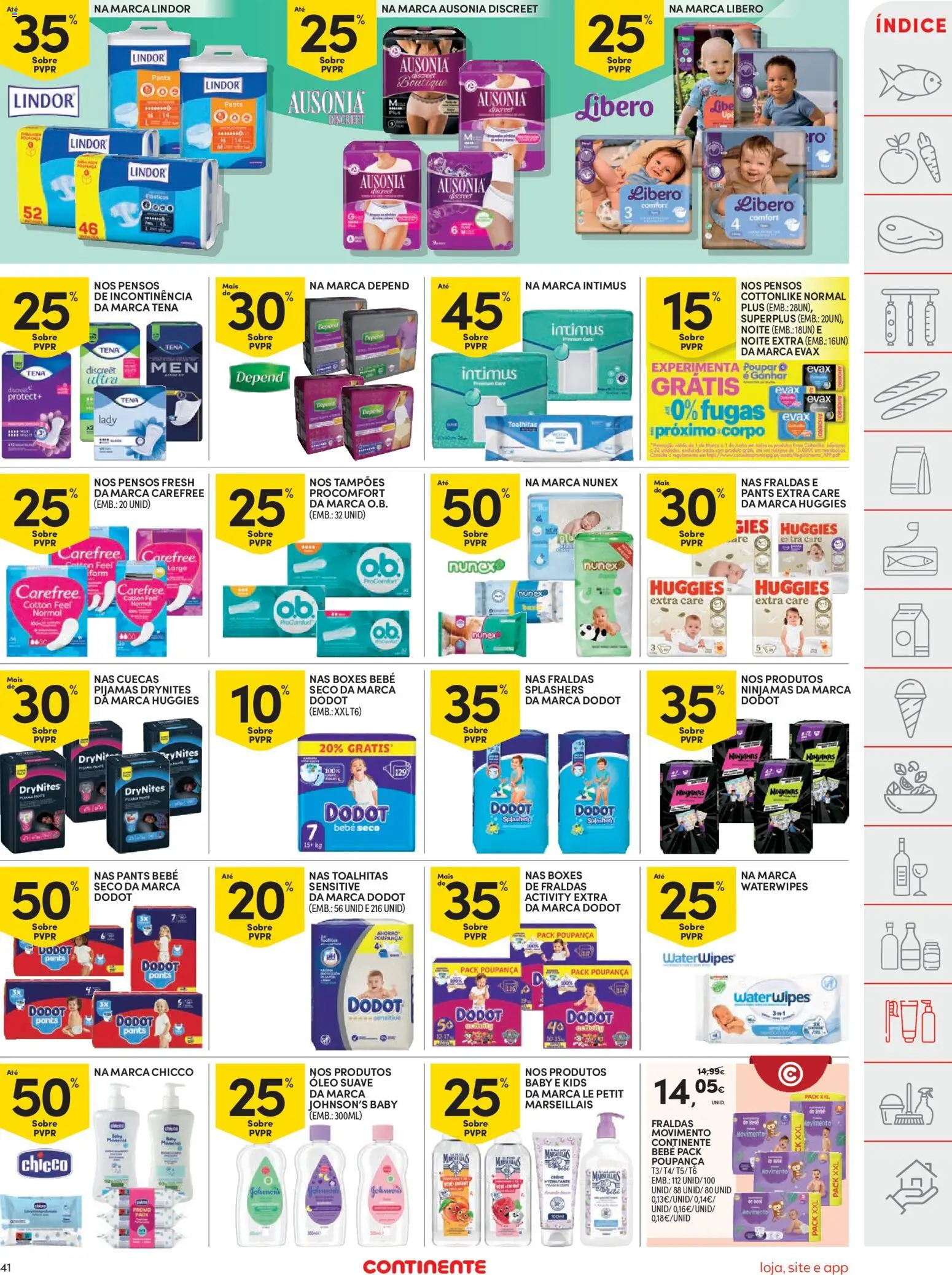 Continente folheto │ válido de 14.04.2026 | Página: 41 | Produtos: Fraldas, Óleo, Pijamas, Cuecas