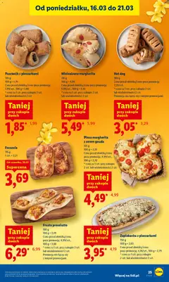 Pogląd oferty "Pinsa margherita z serem gouda, 135 g" - ważna od 19.03.2026 | Strona: 25 | Produkty: Zapiekanka, Prosciutto, Pinsa