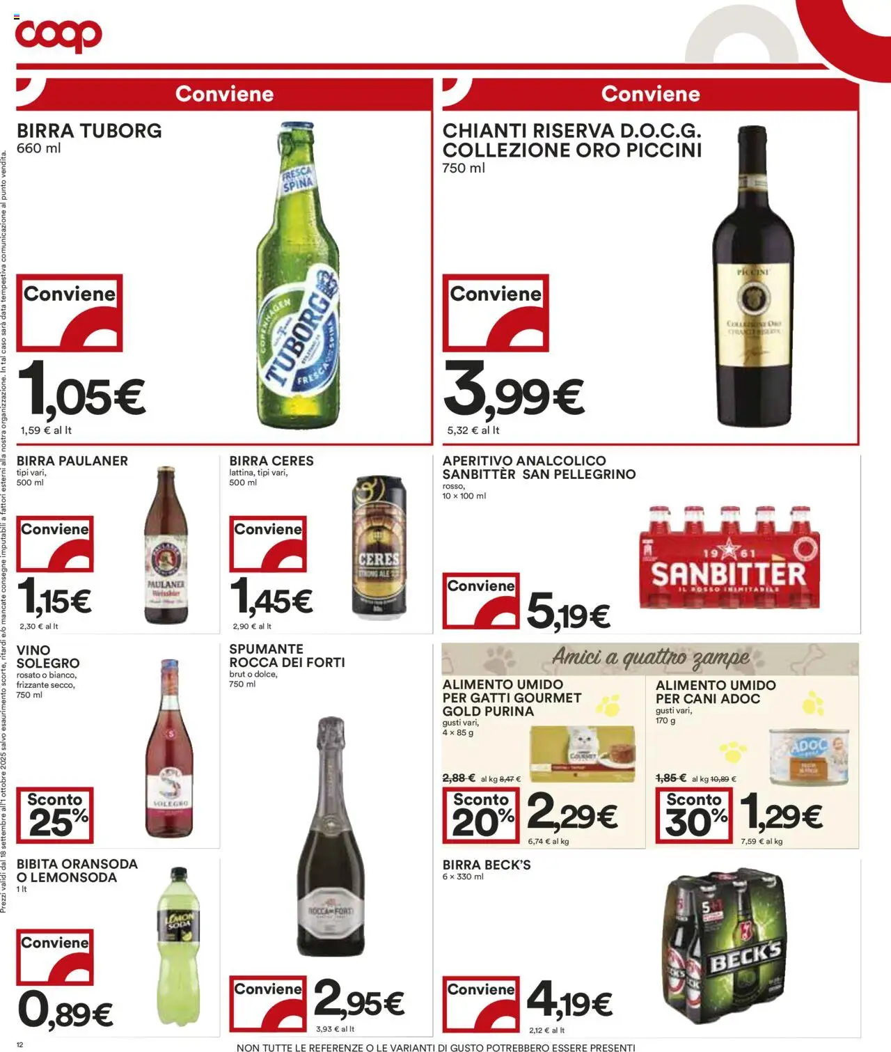 Volantino COOP del 18.09.2025 | Pagina: 12 | Prodotti: Vino, Data, Ceres, Aperitivo