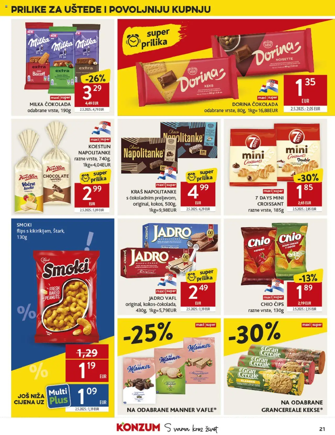 Konzum HR akciós ujság - amely érvényes a következő dátumtól: 20.08.2025 | Oldal: 21 | Termékek: Croissant