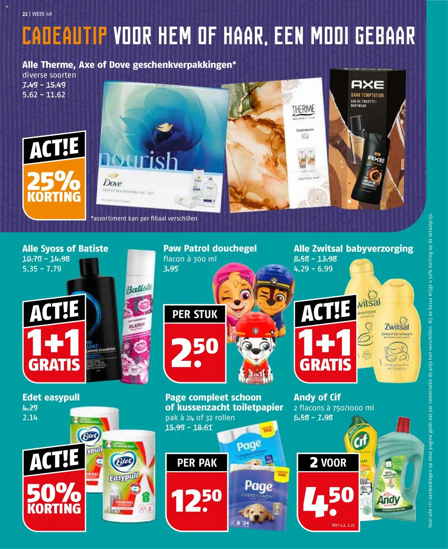 {H1} | Pagina: 22 | Producten: Kan, Blush, Toiletpapier, Douchegel