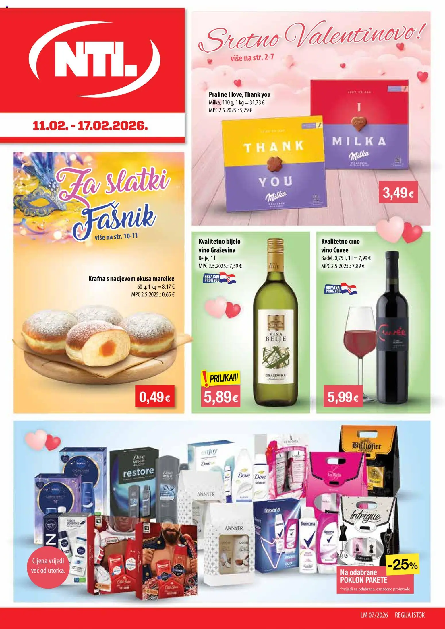 NTL katalog | vrijedi od 11.02.2026 | Stranica: 1 | Proizvodi: Praline, Vino, Marelice, Milka