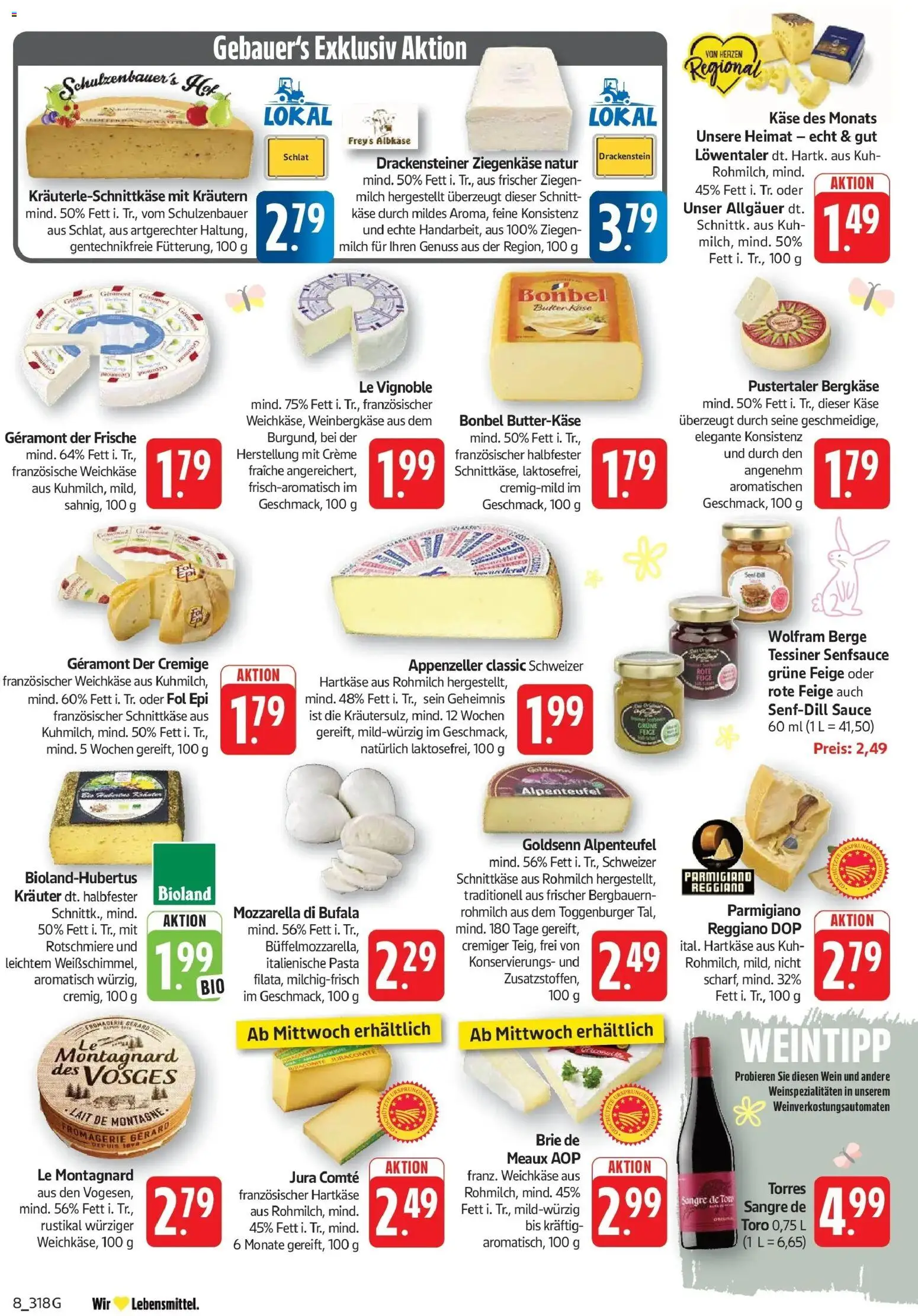 Edeka prospekt Göppingen	 – gültig ab 29.03.2026 | Seite: 8 | Produkte: Milch, Butter, Mozzarella, Wein