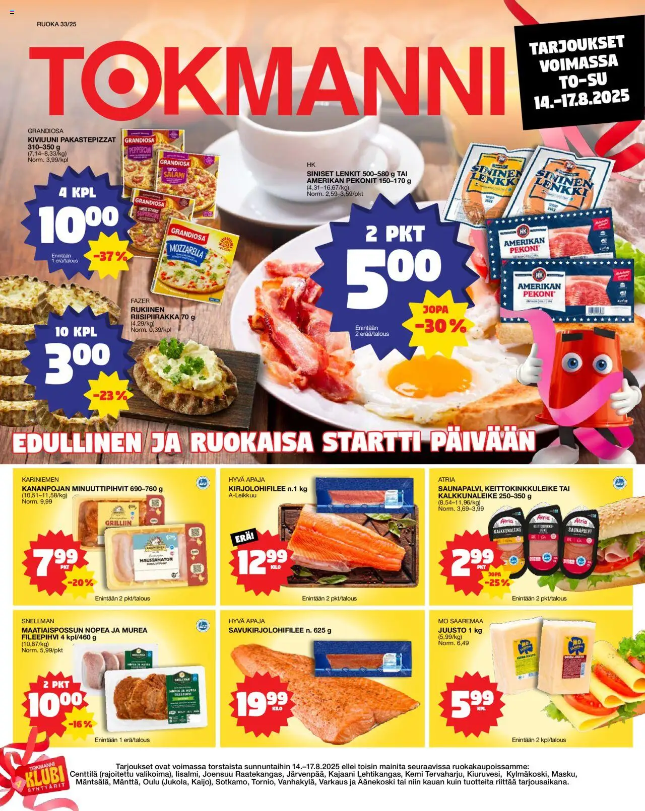  | Sivu: 1 | Tuotteet: Mozzarella, Pekoni, Salami, Pizza