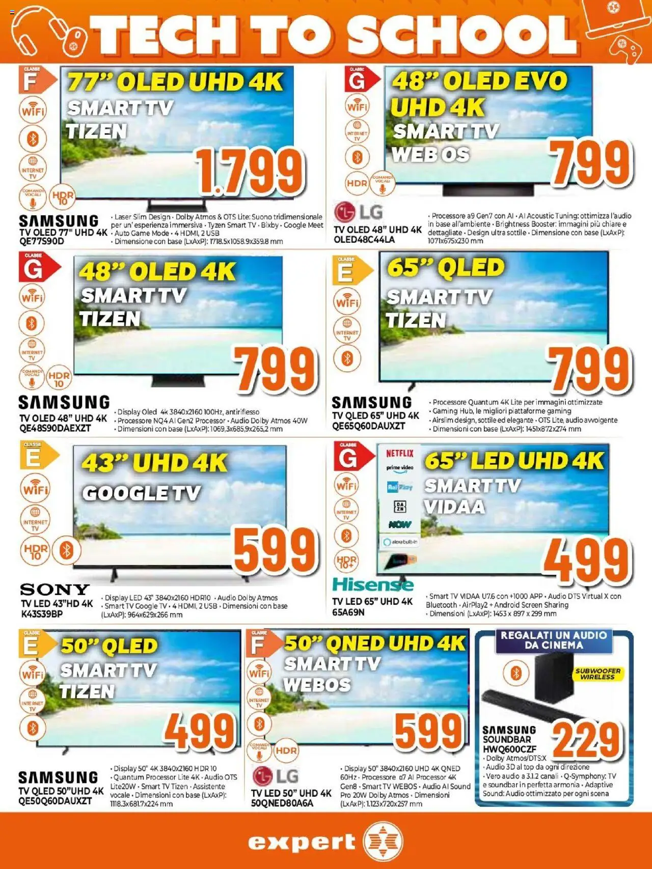 Volantino Expert del 14.08.2025 | Pagina: 15 | Prodotti: smart TV, Soundbar, TV, Video