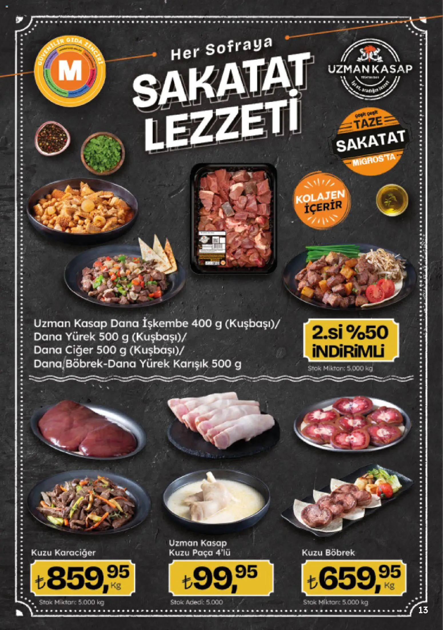 Migros Katalog - Migroskop - 16.04.2026 tarihinden itibaren geçerlidir | Sayfa: 13 | Ürünler: Ciğer, Sakatat