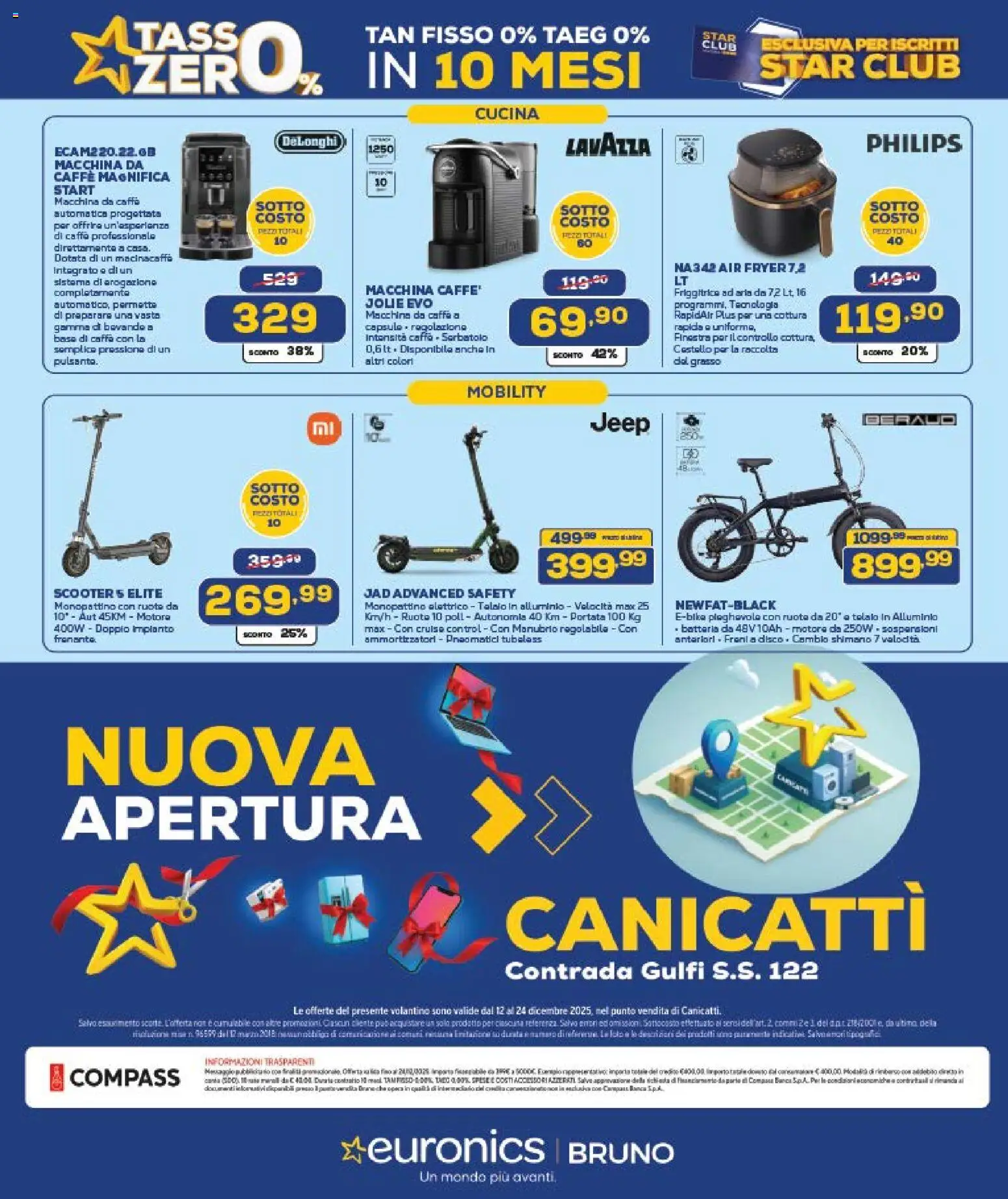 Volantino Euronics del 12.12.2025 | Pagina: 41 | Prodotti: Friggitrice ad aria, Alluminio, Lavazza, Monopattino elettrico