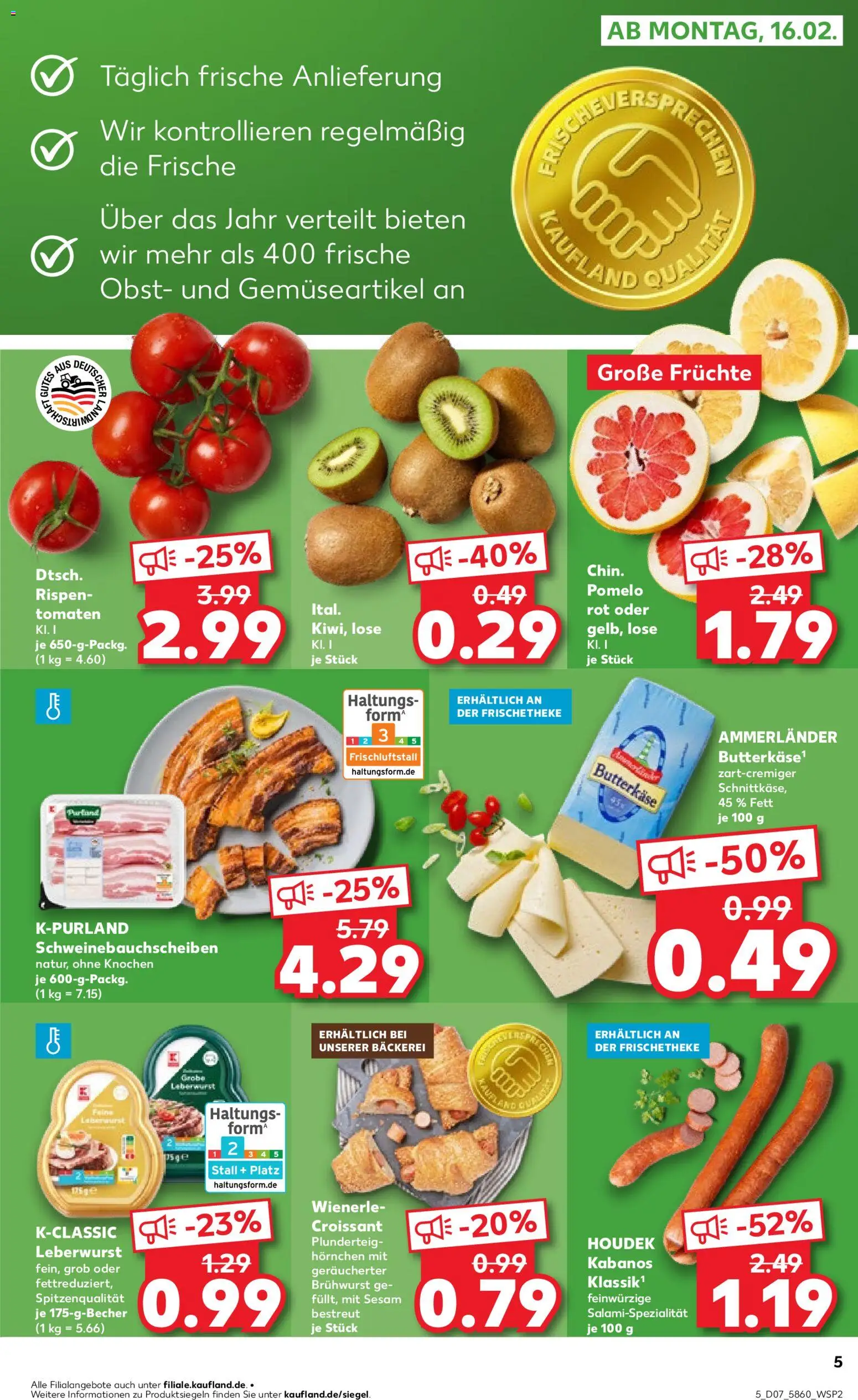 Kaufland prospekt Stuttgart	 – gültig ab 15.02.2026 | Seite: 5 | Produkte: Bäckerei, Tomaten, Croissant, Obst