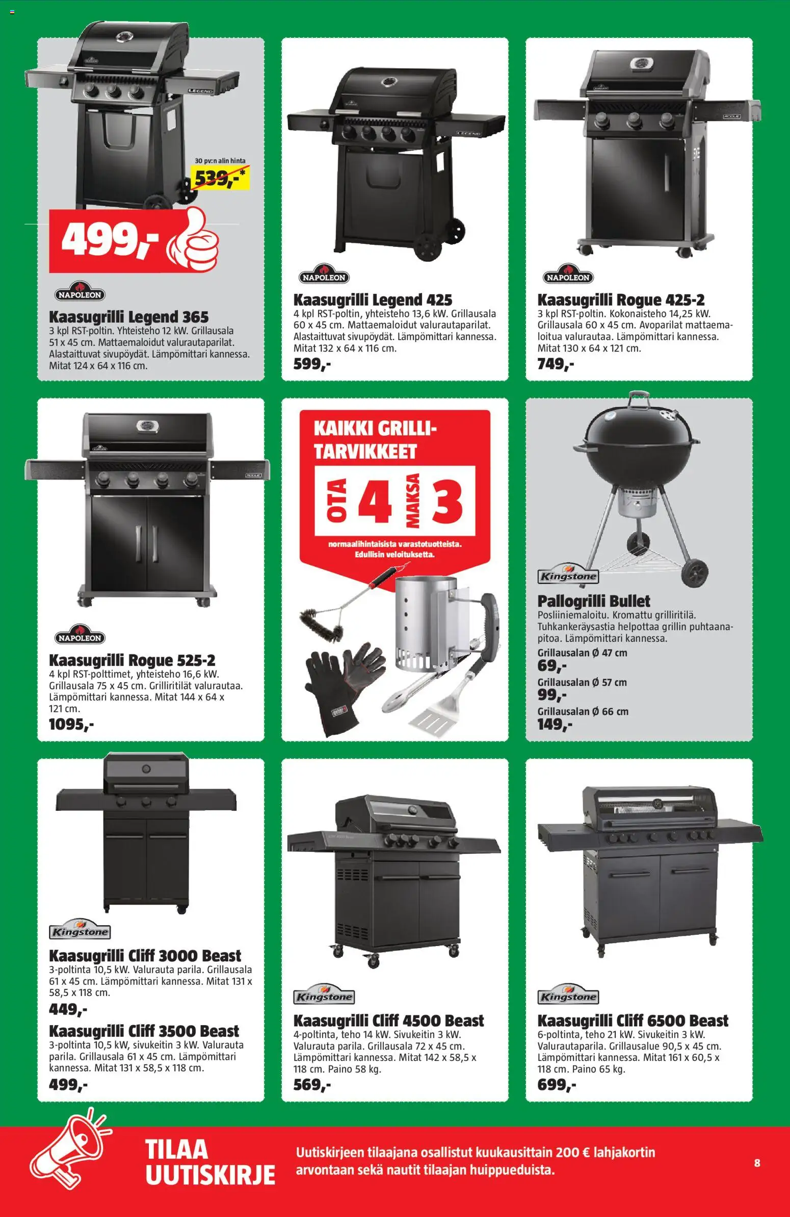 Bauhaus tarjoukset – voimassa 31.03.2026 alkaen | Sivu: 8 | Tuotteet: Grilli, Lämpömittari, Kaasugrilli