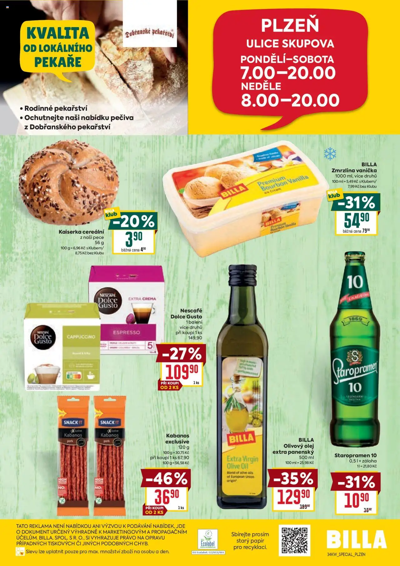 Billa leták - Speciál: Luna od 20.08.2025 | Strana: 2 | Produkty: Staropramen 10, Nescafé Dolce Gusto, Olej, Kabanos