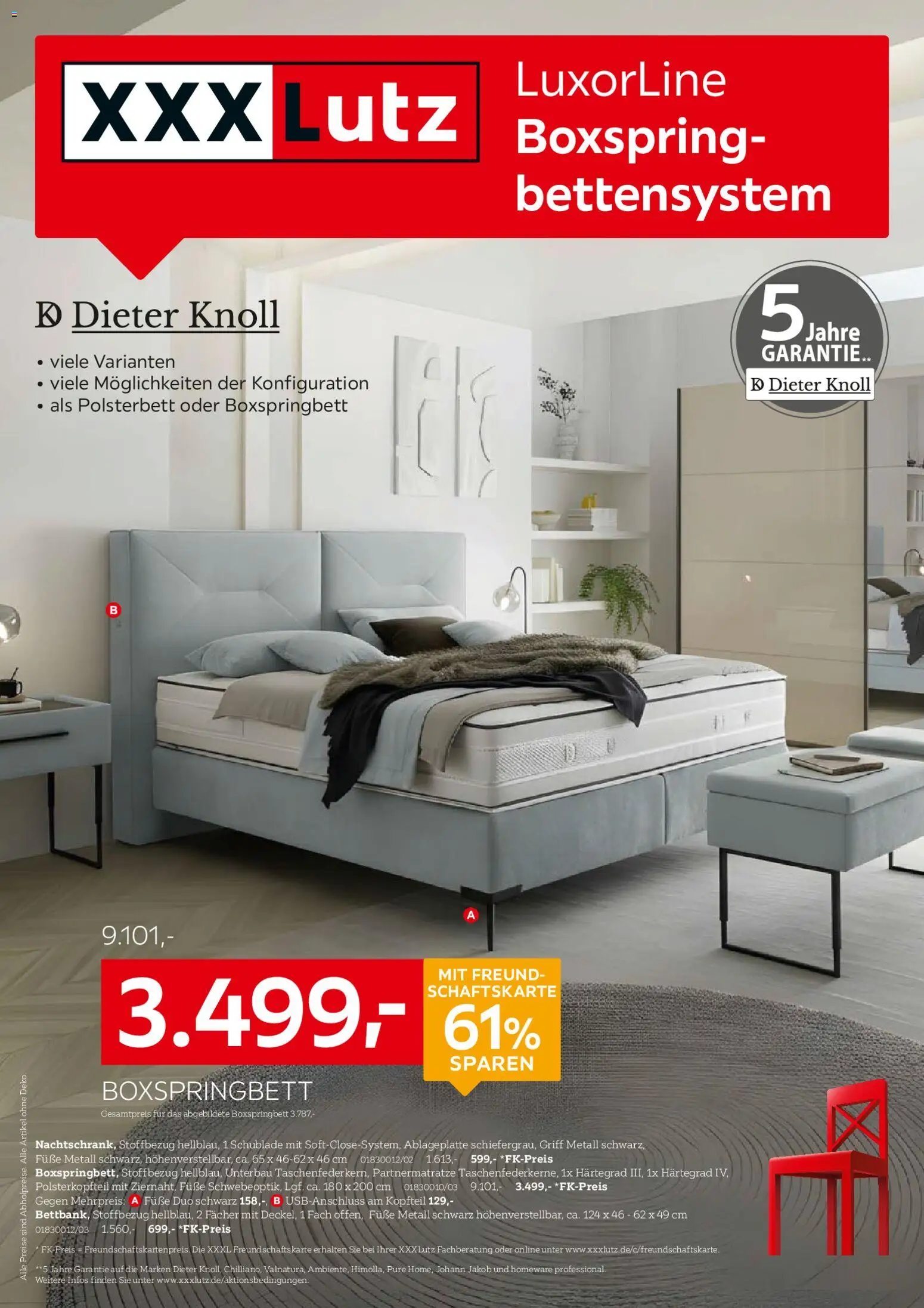 XXXL Lutz Boxspringbettensystem – gültig ab 01.03.2026 | Seite: 1 | Produkte: Boxspringbett, Polsterbett