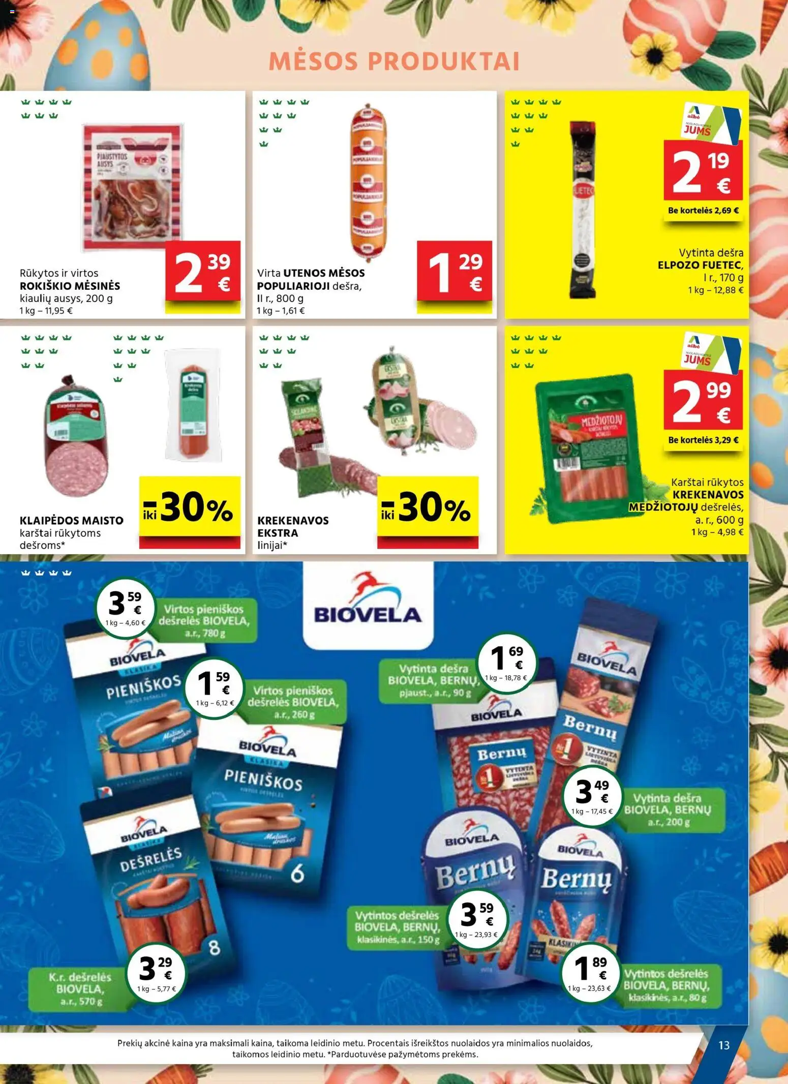 AIBE akcijos nuo 19.03.2026 | Puslapis: 13 | Prekių: Dešrelės, Dešra