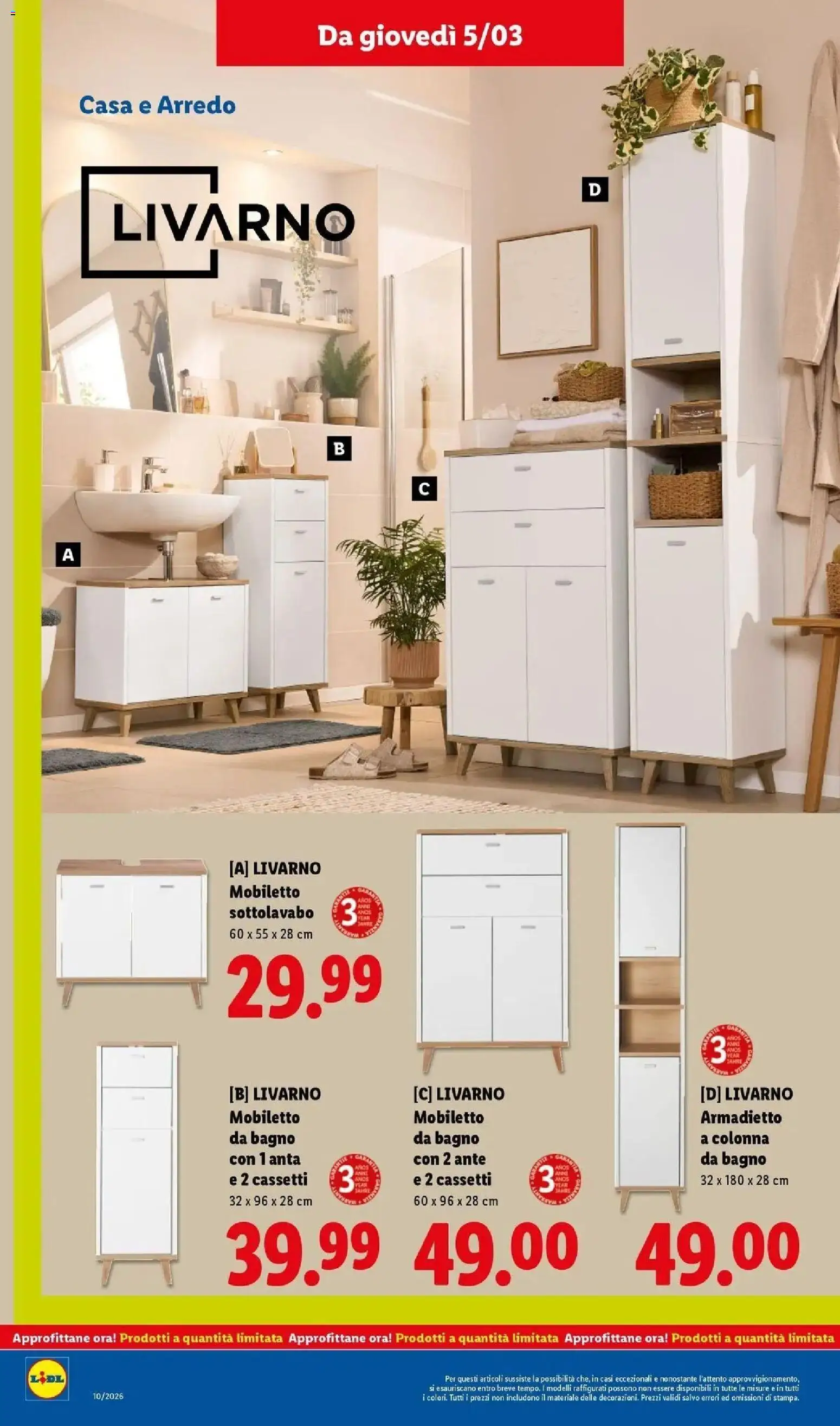 Volantino Lidl del 01.03.2026 | Pagina: 52 | Prodotti: Armadietto, Bagno