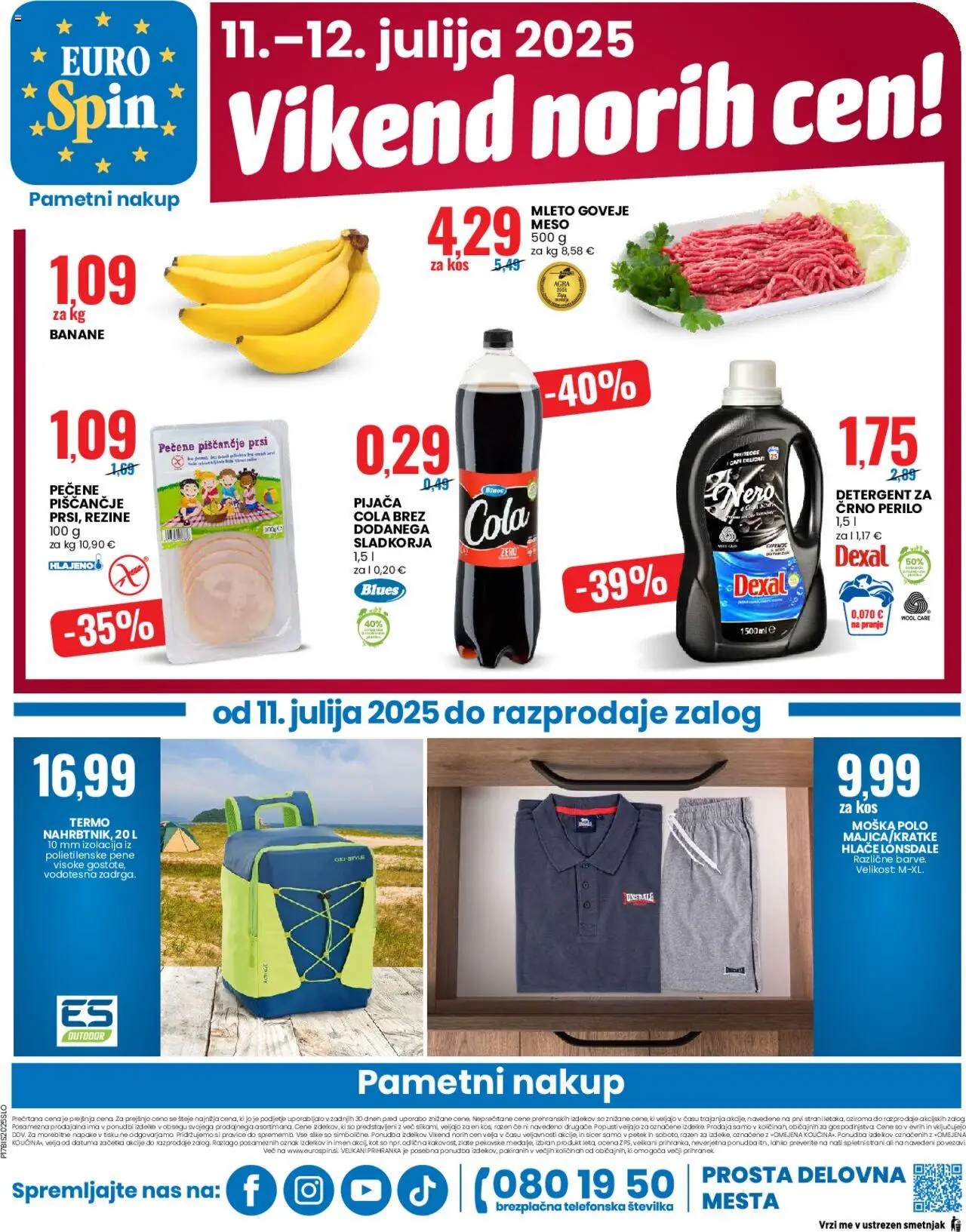 Eurospin - Kranj │ velja od 10.07.2025 | Stran: 16 | Izdelki: Detergent, Banane, Goveje meso, Hlace