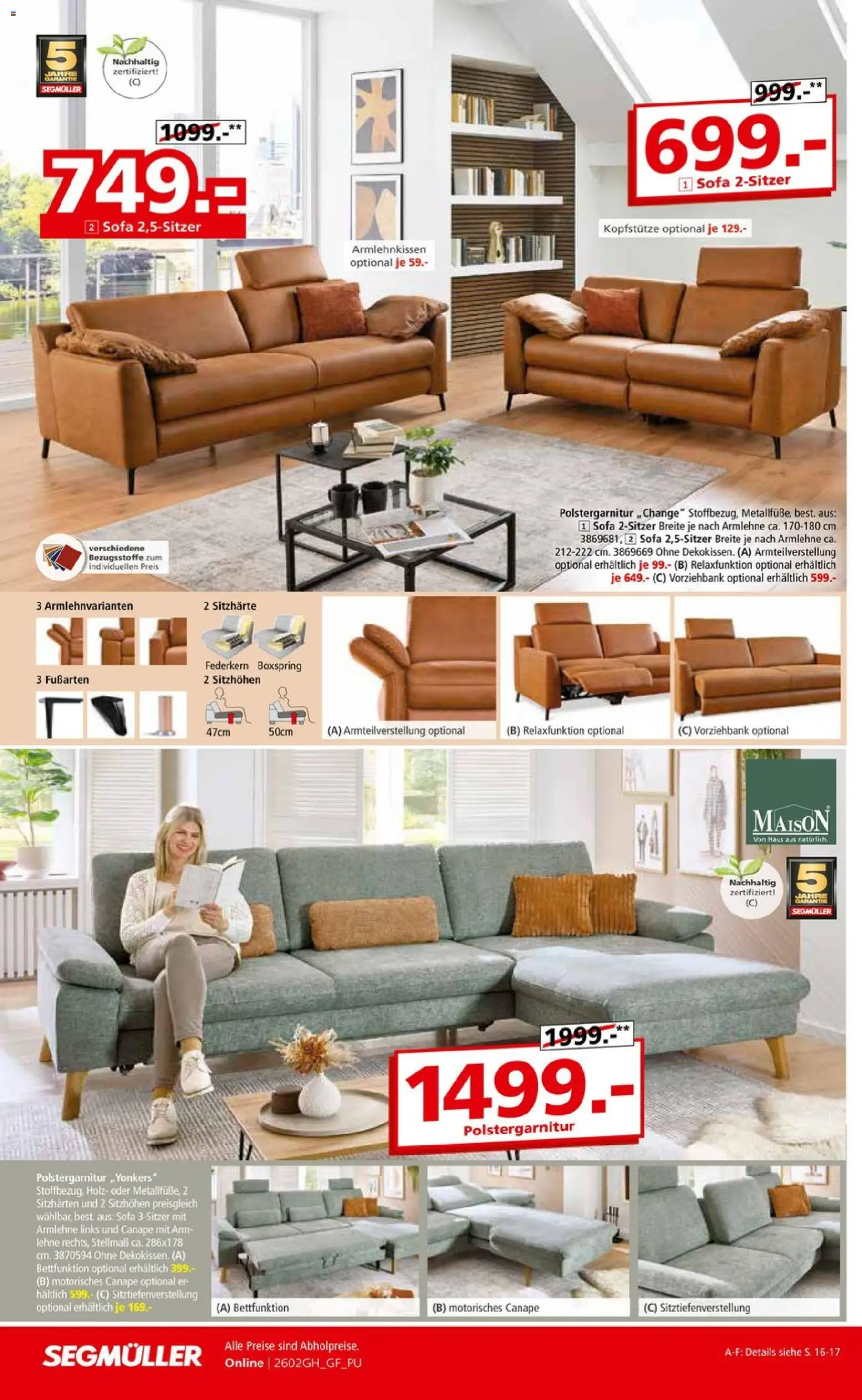 Segmüller Highlight Angebote – gültig ab 31.01.2026 | Seite: 6 | Produkte: Sofa