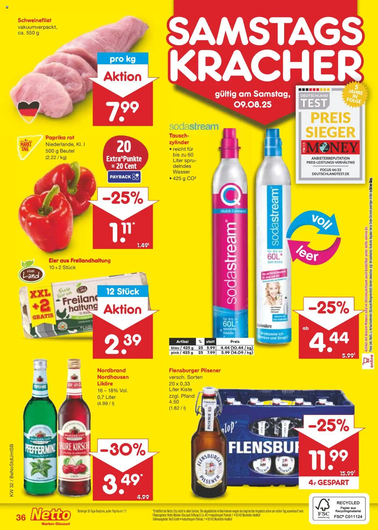 Netto Marken-Discount Prospekt 	 - gültig ab dem 04.08.2025 | Seite: 60 | Produkte: Paprika rot, Flensburger, Paprika, Sodastream