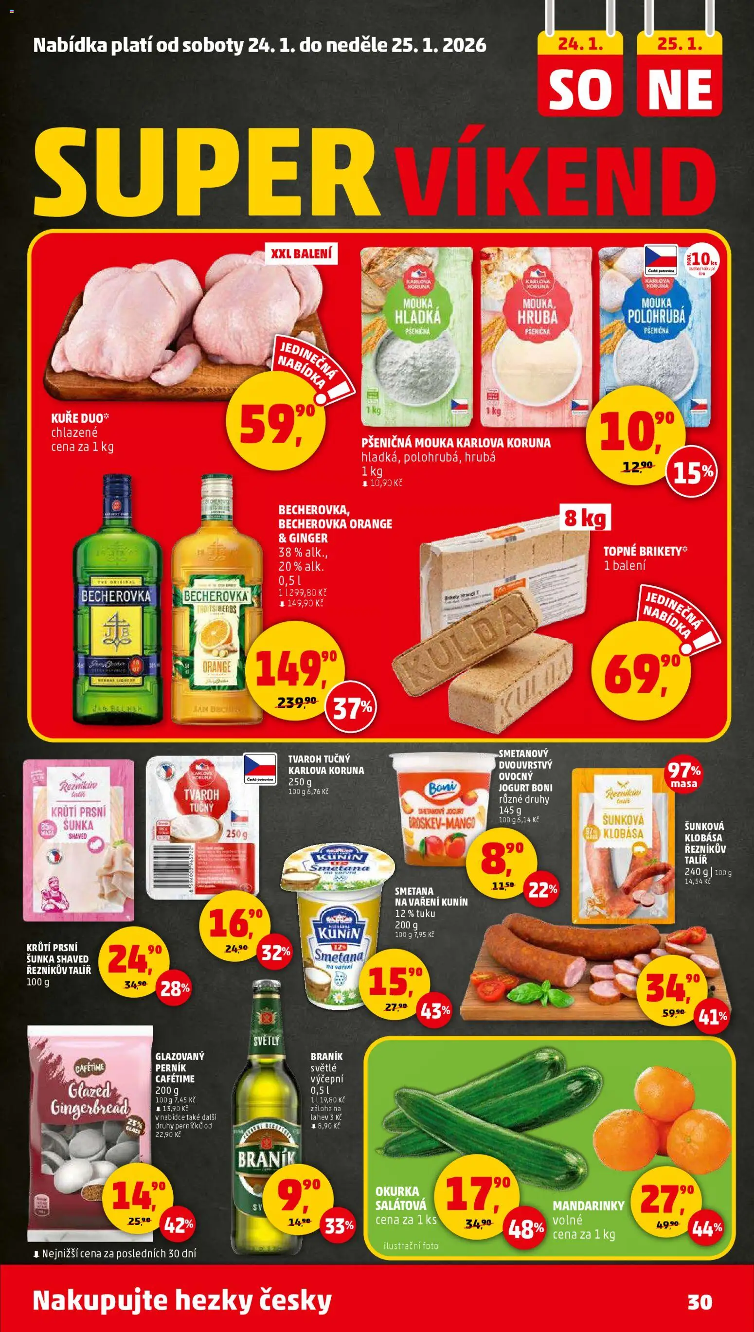 Penny Market leták - Čtvrtečník od 22.01.2026 | Strana: 30 | Produkty: Šunka, Smetana, Klobása, Tvaroh tučný