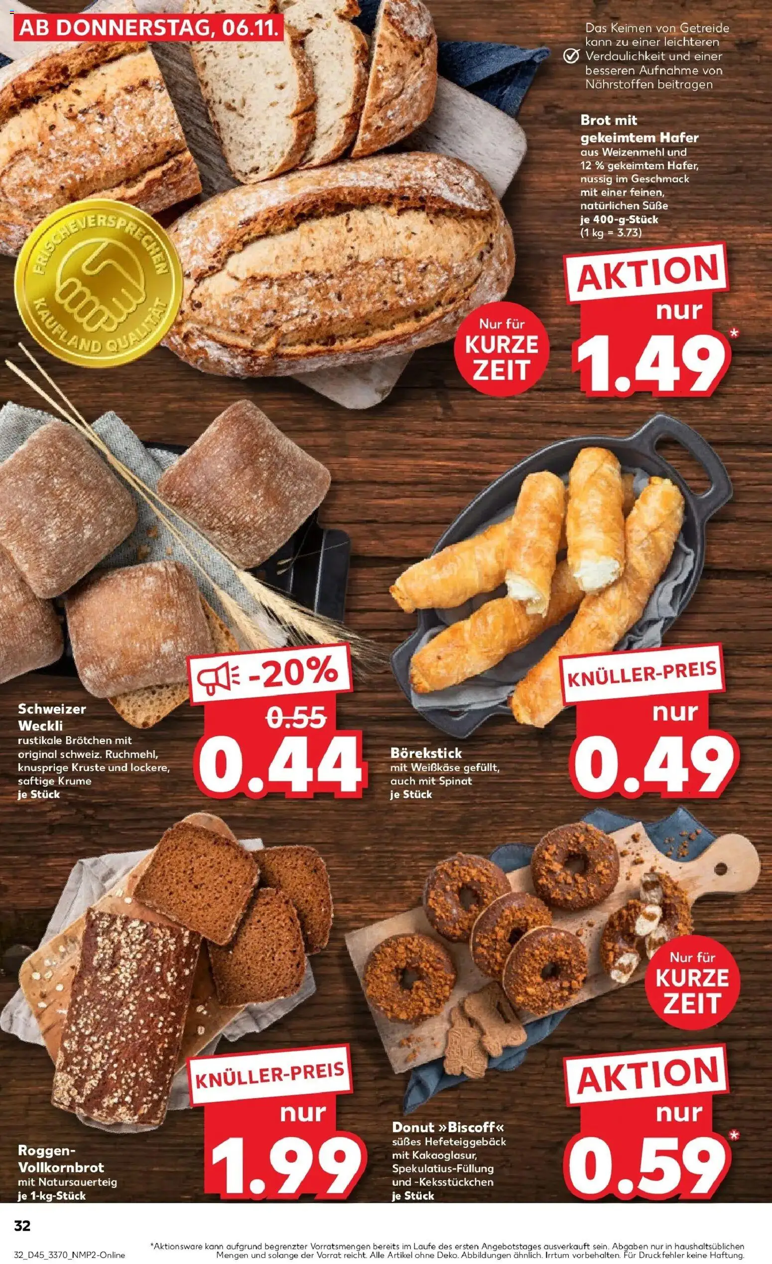 Kaufland prospekt Rathenow	 – gültig ab 06.11.2025 | Seite: 32 | Produkte: Vollkornbrot, Weizenmehl, Brot, Getreide