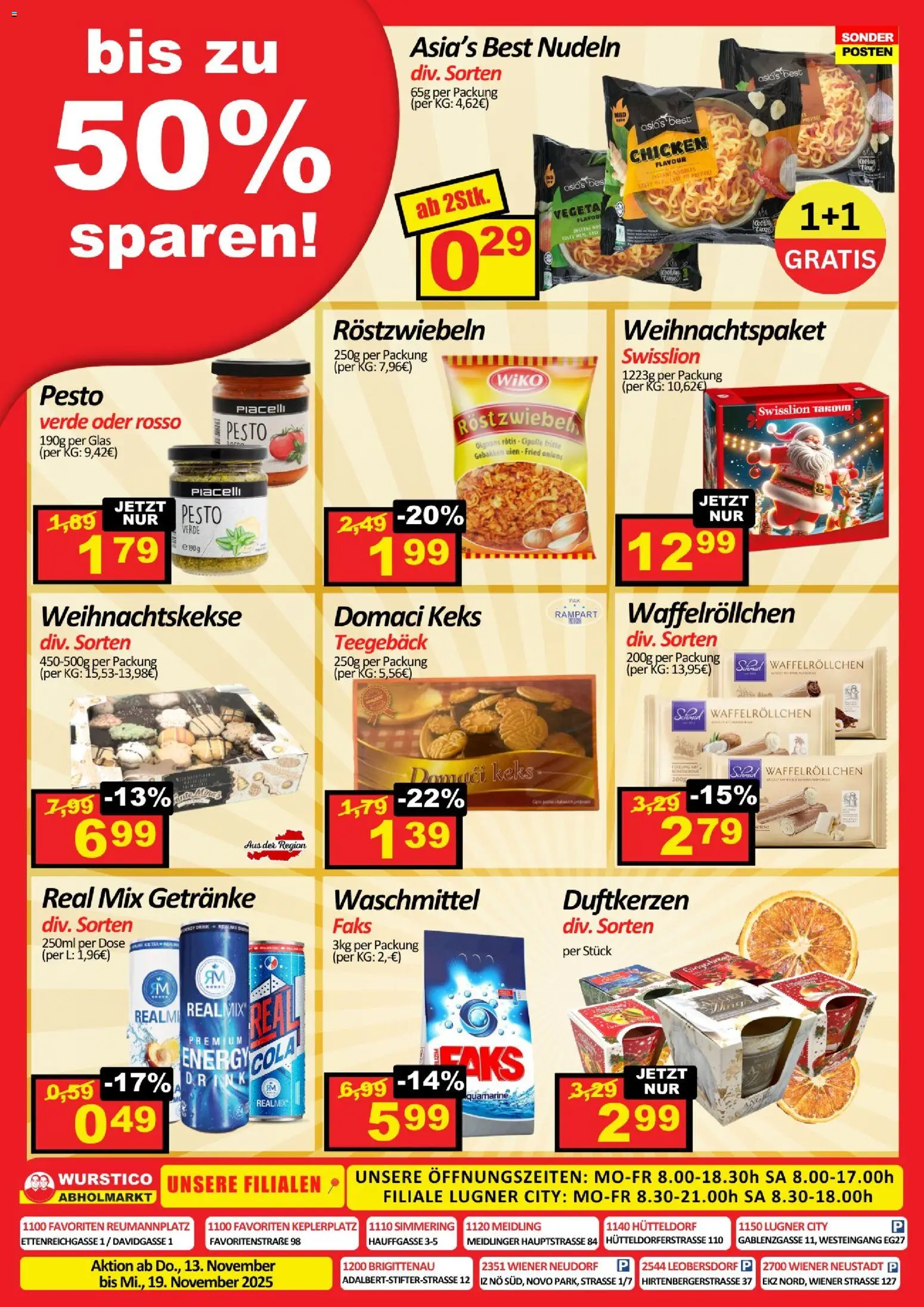 Wurstico Abholmarkt Flugblatt gültig ab 13.11.2025 | Seite: 4 | Produkte: Nudeln, Waschmittel
