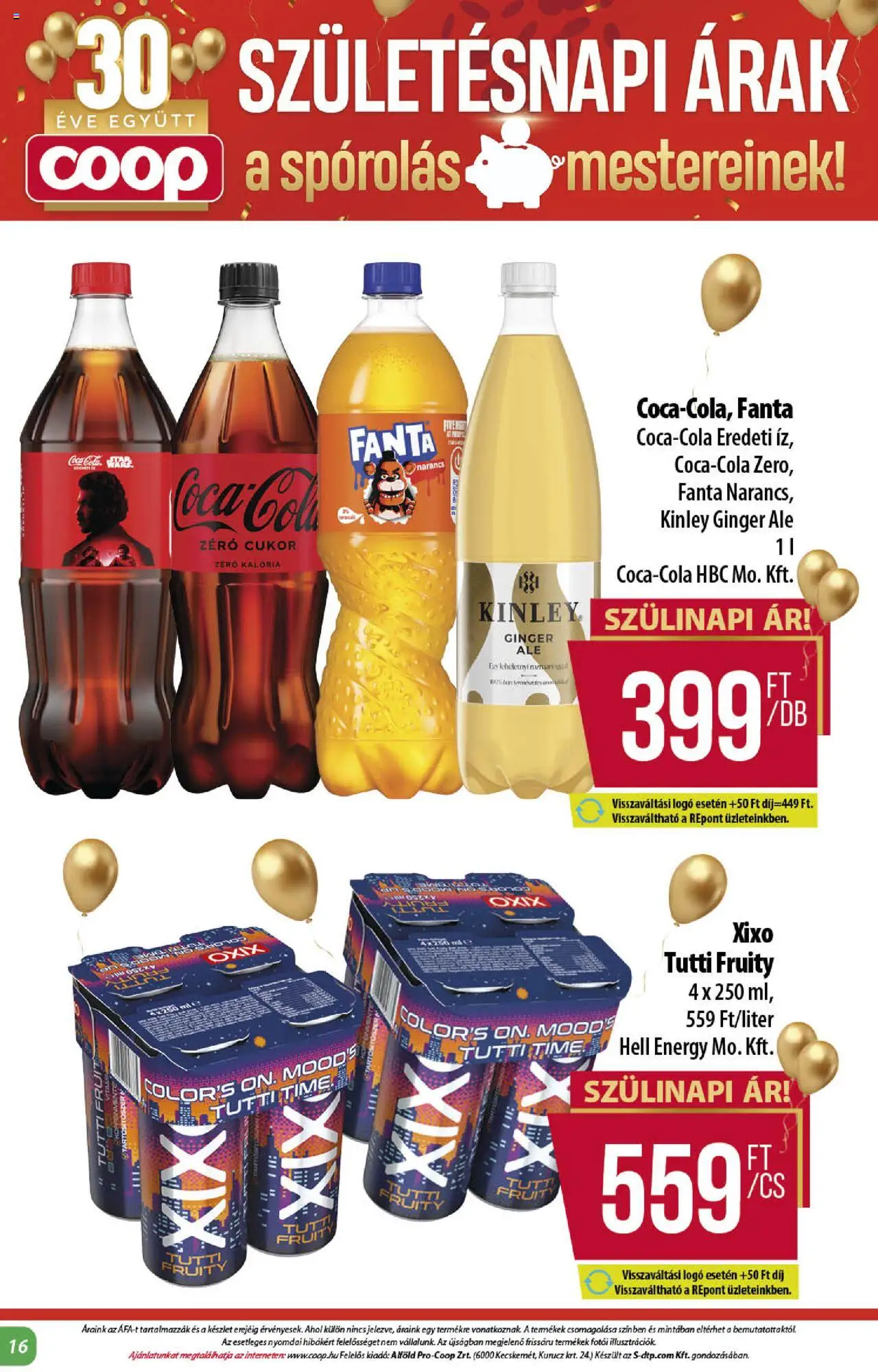 COOP akciós ujság - amely érvényes a következő dátumtól: 16.10.2025 | Oldal: 16 | Termékek: Fanta, Narancs, Cukor