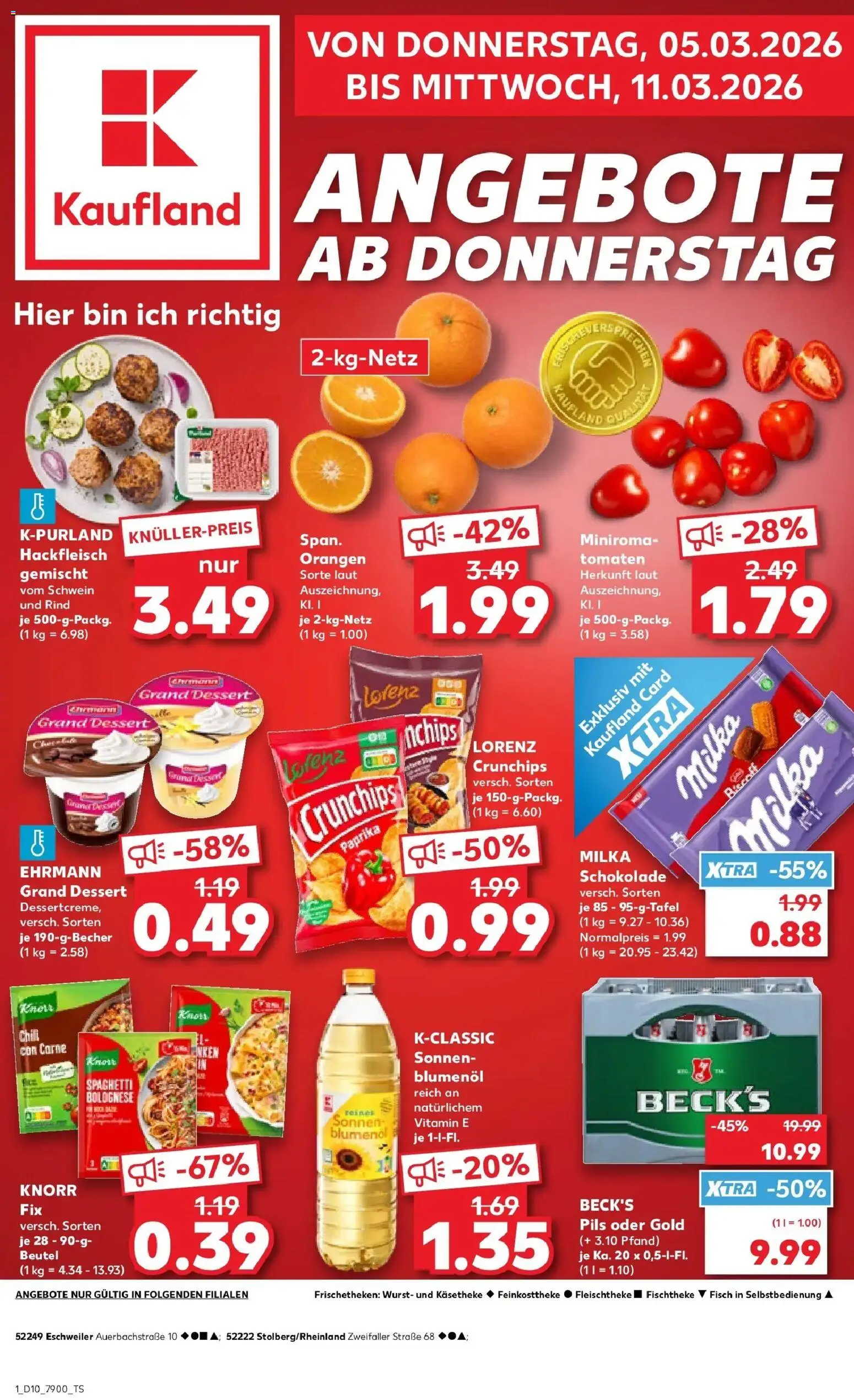 Kaufland Prospekt Stolberg	 – gültig ab 02.03.2026 | Seite: 13 | Produkte: Sonnenblumenol, Tomaten, Lorenz crunchips, Chips