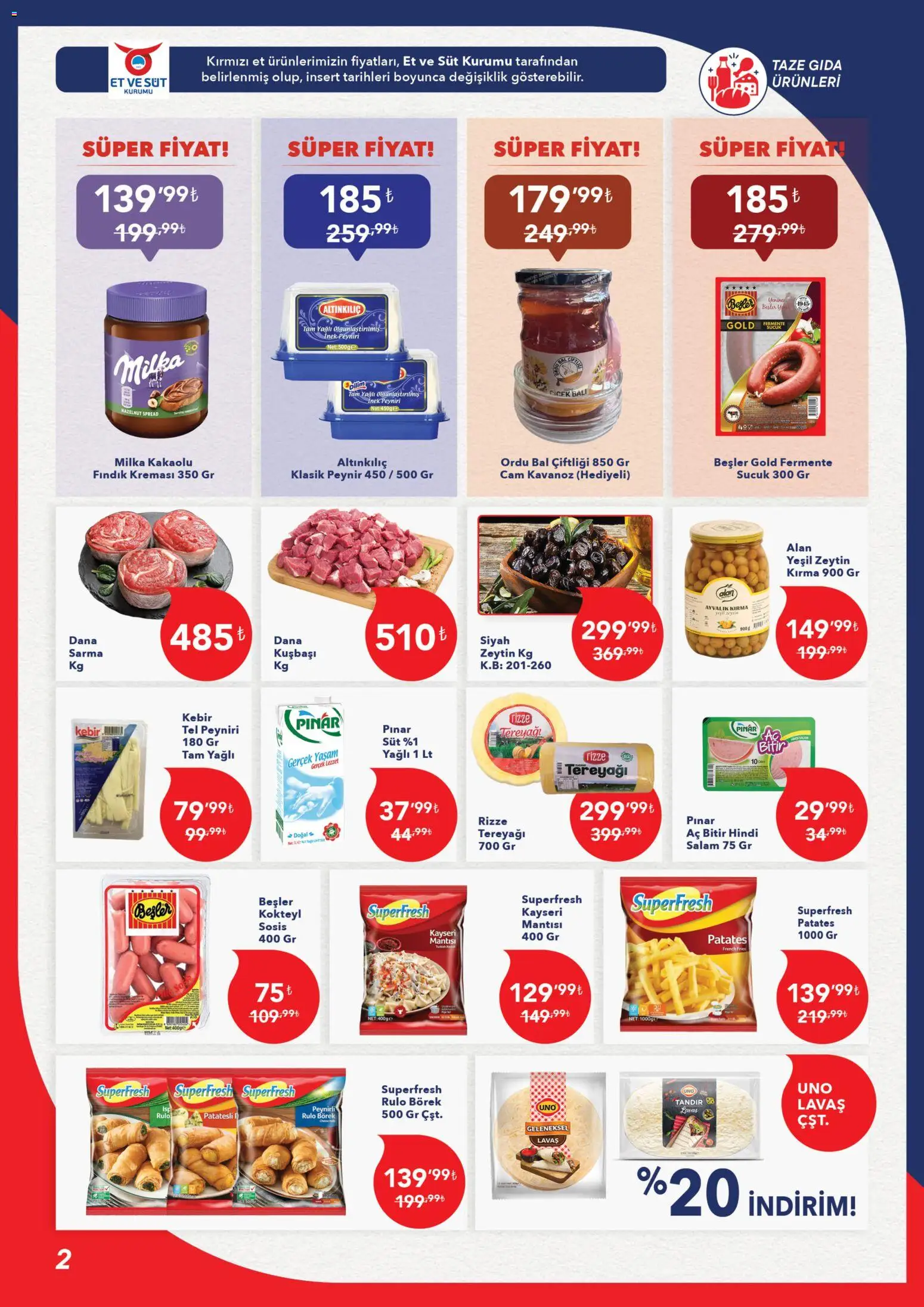 Kim Market Katalog - Marmara Insert - 05.11.2025 tarihinden itibaren geçerlidir | Sayfa: 2 | Ürünler: Peynir, Salam, Patates, Zeytin