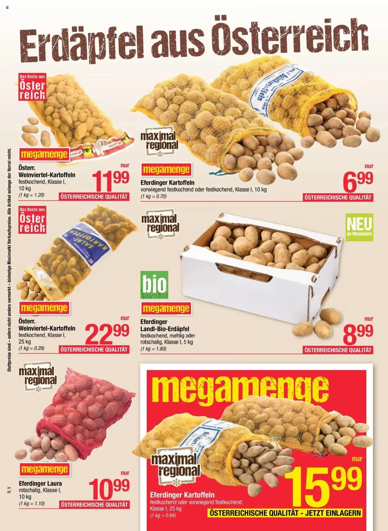 Maximarkt Vöcklabruck, Wels gültig ab 06.10.2025 | Seite: 2 | Produkte: Salat, Kartoffeln