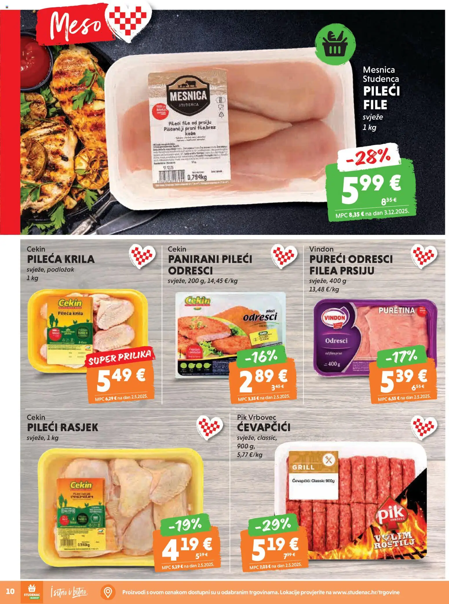 Studenac katalog | vrijedi od 18.02.2026 | Stranica: 10 | Proizvodi: Roštilj, Pileća krila, Pileći file, Pik Vrbovec