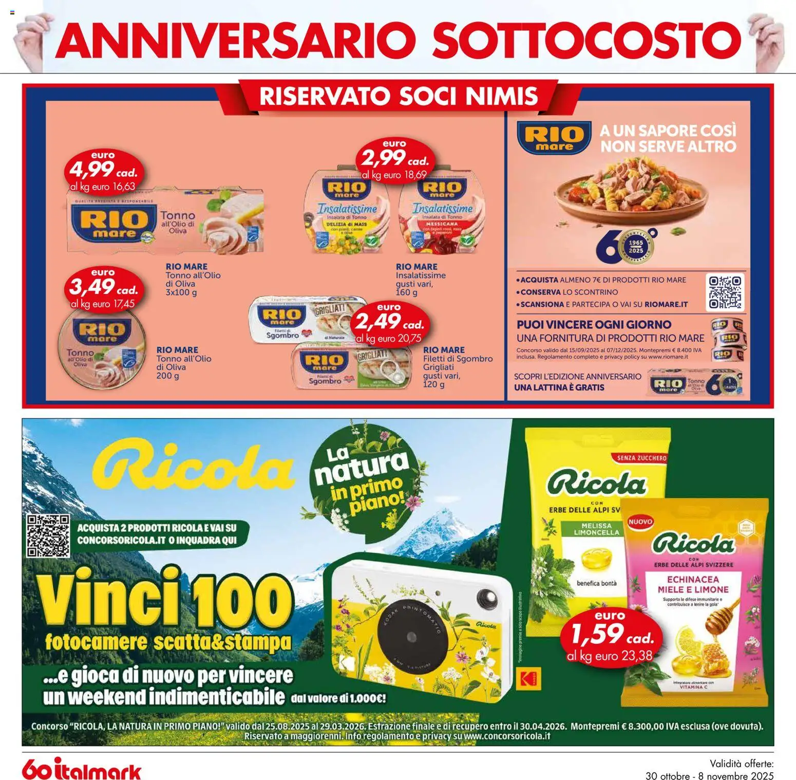 Volantino Italmark del 30.10.2025 | Pagina: 32 | Prodotti: Zucchero, Tonno, Mais, Miele