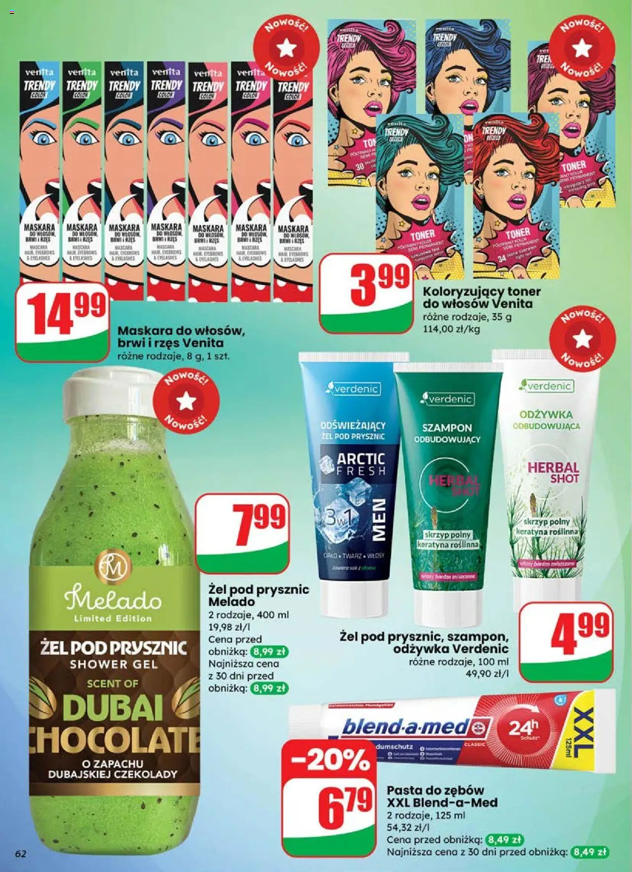 Dino Gazetka od 25.06.2025 | Strona: 62 | Produkty: Maskara, Czekolady, Szampon, Żel pod prysznic