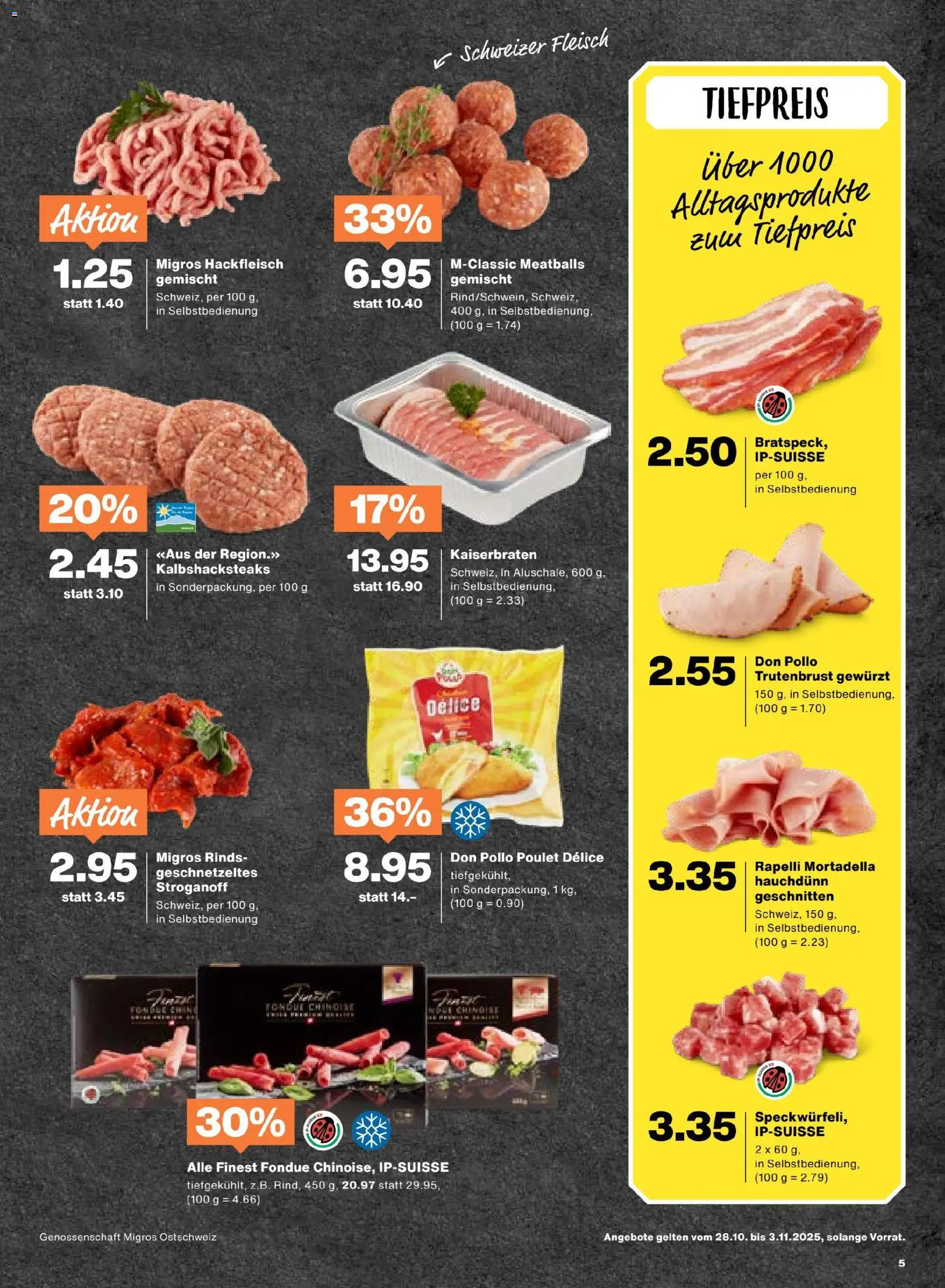 Migros Aktionen – gültig ab 28.10.2025 | Seite: 5 | Produkte: Fondue