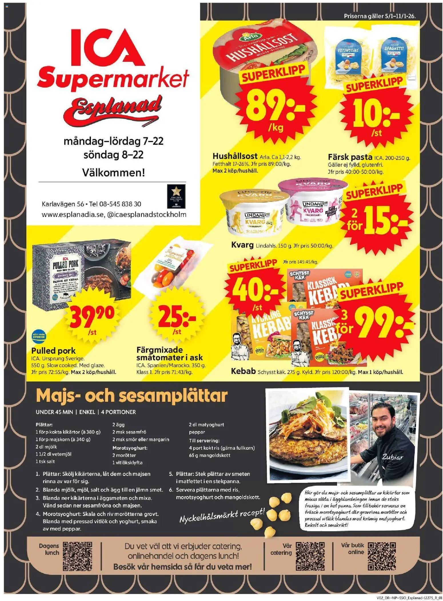 ICA Supermarket reklamblad aktuell från 05.01.2026 | Sida: 1 | Produkter: Galler, Margarin, Ris, Pasta