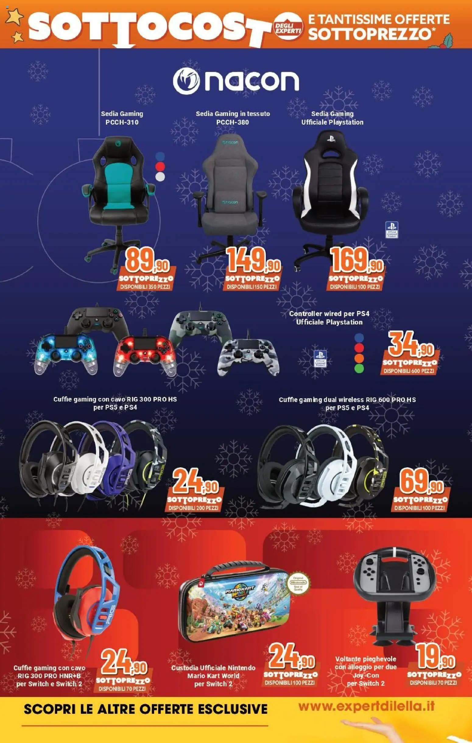 Volantino Expert del 12.12.2025 | Pagina: 9 | Prodotti: Cuffie, Cavo, Playstation, Sedia