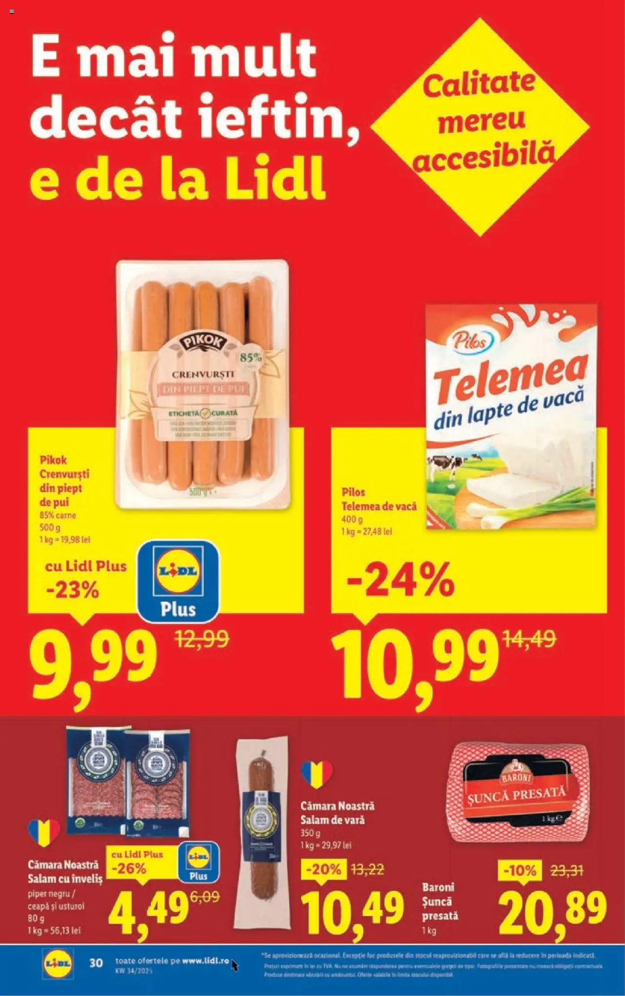 Catalog Lidl – valabil de la 18.08.2025 | Pagină: 30 | Produse: Toplar, Lapte, Șuncă, Piper