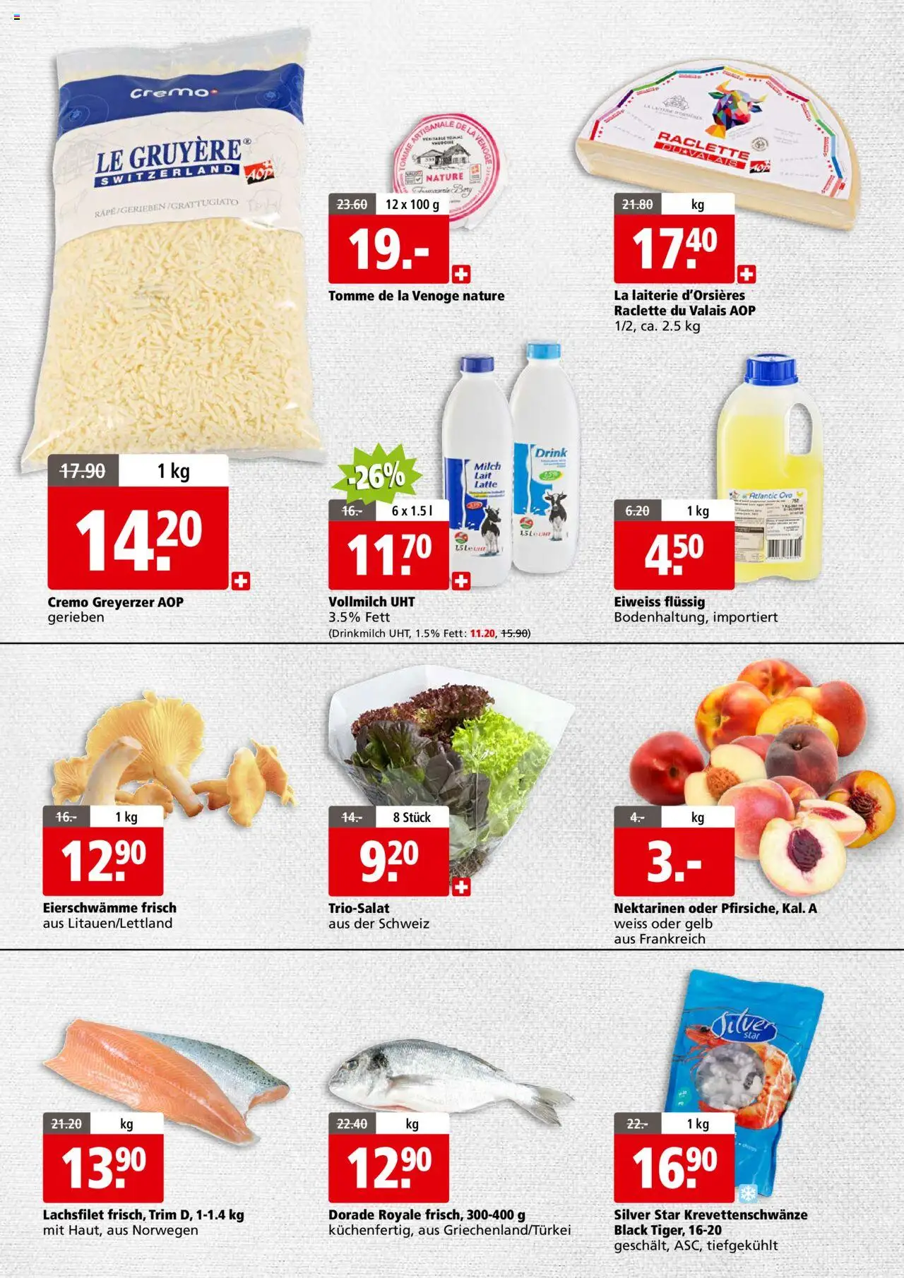 Aligro Aktionen Business Chavannes, Matran, Genf, Sitten ab 25.08.2025 | Seite: 2 | Produkte: Nektarinen, Milch, Raclette