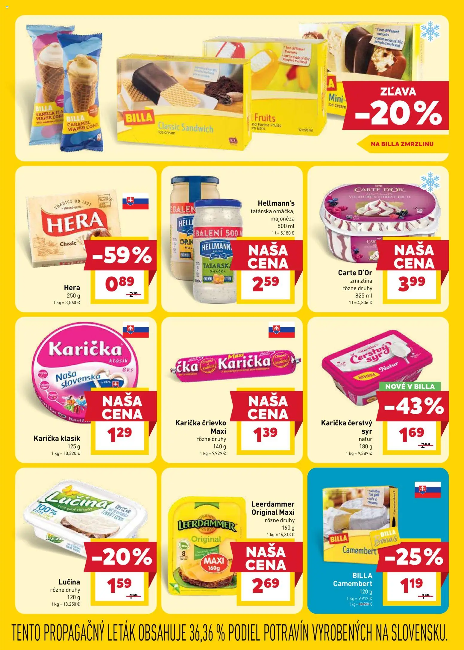 Nové Billa akcie – leták je platný od 15.04.2026 | Strana: 11 | Produkty: Zmrzlina, Omáčka, Hera