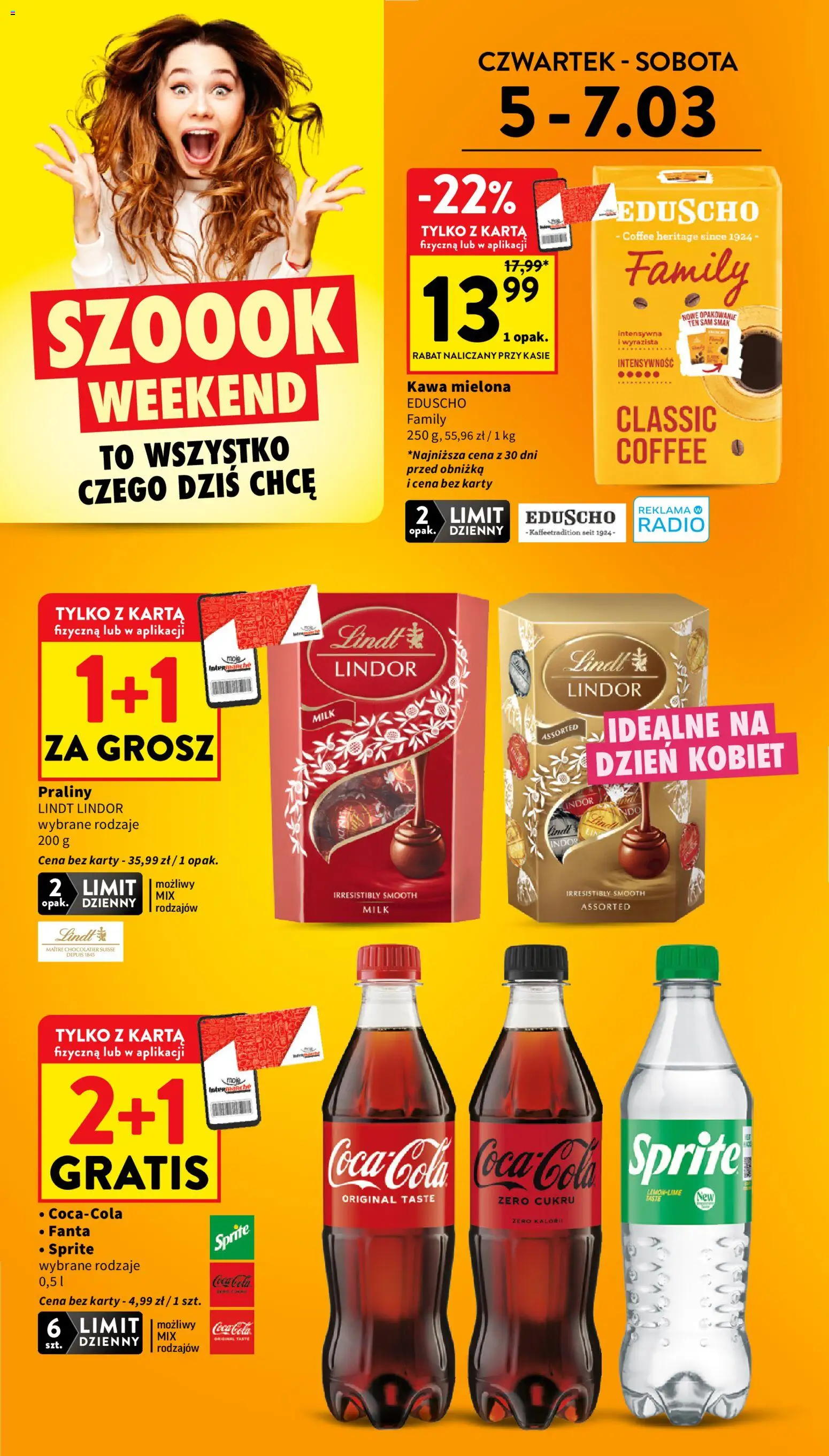 Intermarche gazetka od 05.03.2026 | Strona: 4 | Produkty: Karta, Praliny, Sprite, Coca cola