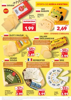 Náhled letáku Kaufland Polsko leták od 26.03.2026 | Strana: 33 | Produkty: Gouda, Salám, Brie